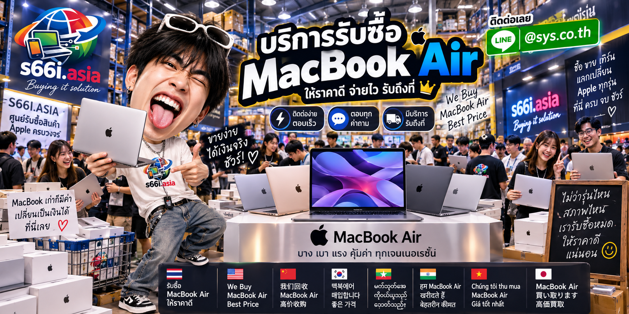 ช่องทาง LINE @sys.co.th สำหรับขาย MacBook Air ให้ s66i.asia