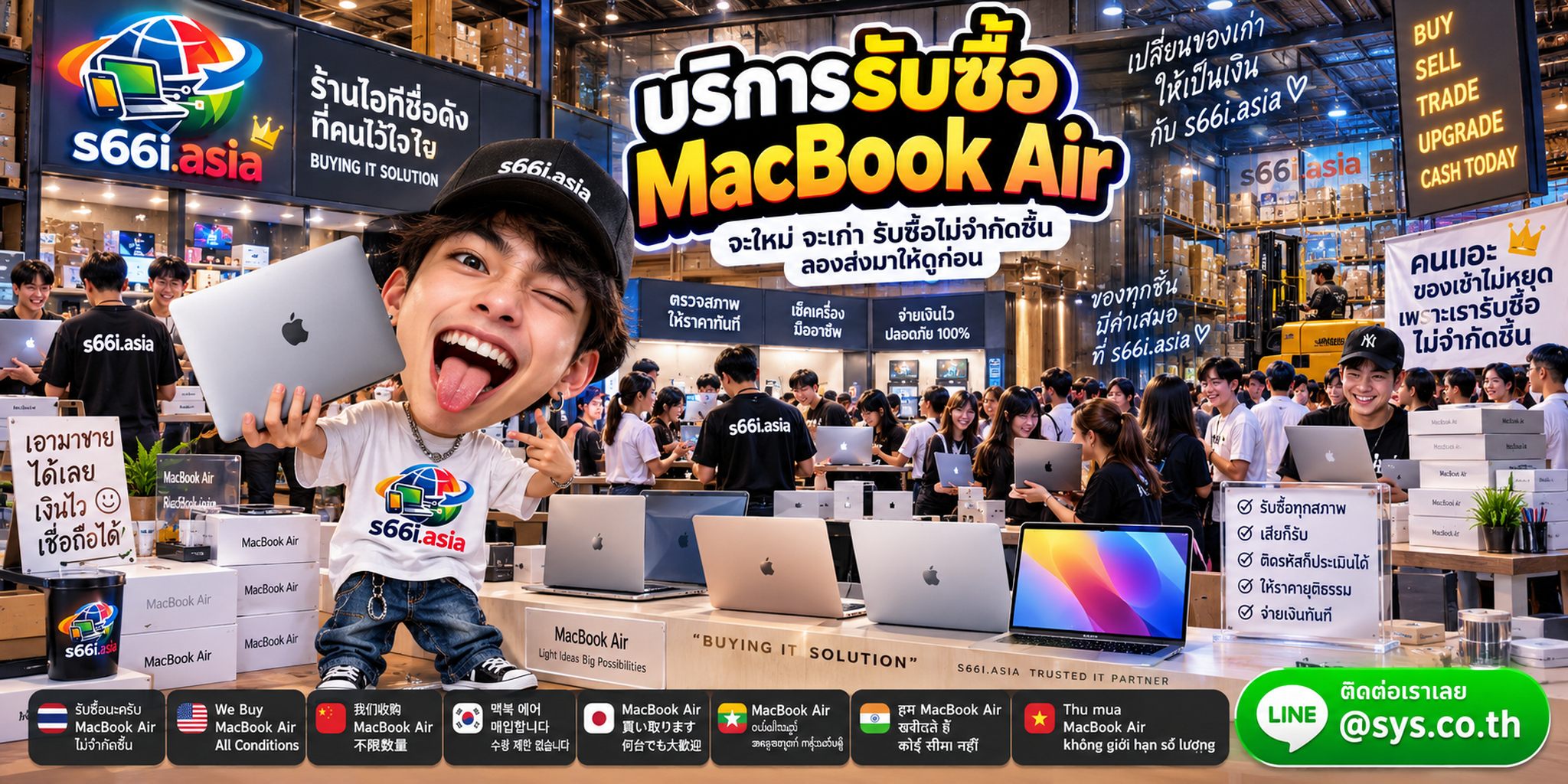 ทีมงาน s66i.asia รับซื้อ MacBook Air ในโกดังไอที