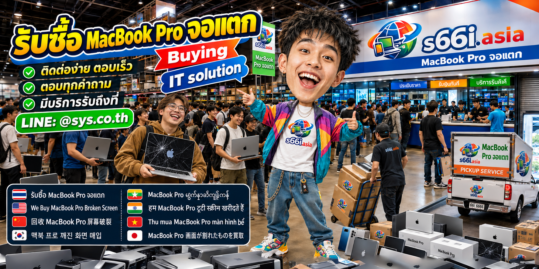 ช่องทาง LINE @sys.co.th สำหรับขาย MacBook Pro จอแตกให้ s66i.asia