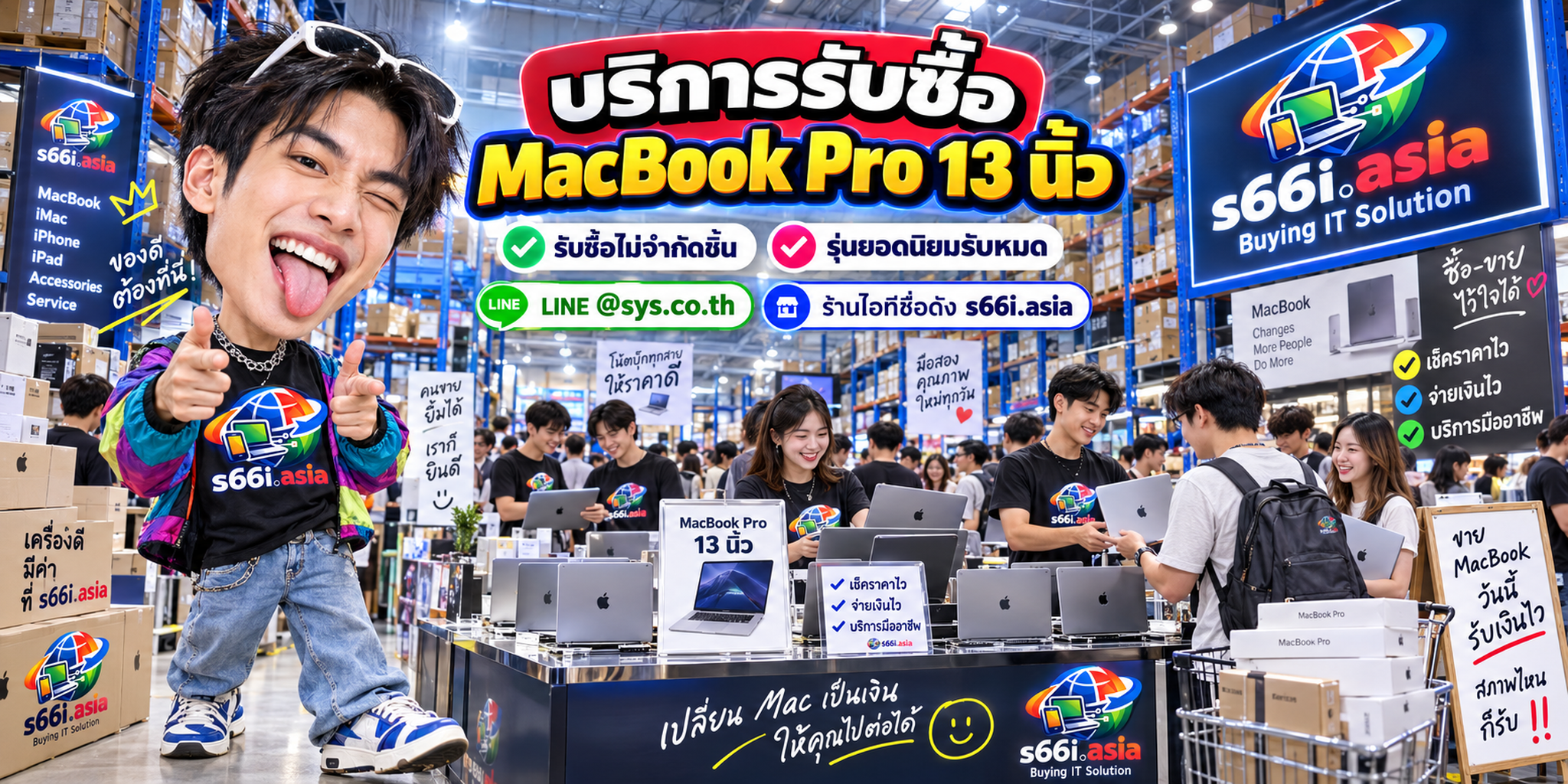 ทีมงาน s66i.asia รับซื้อ MacBook Pro 13 นิ้วในโกดังไอที