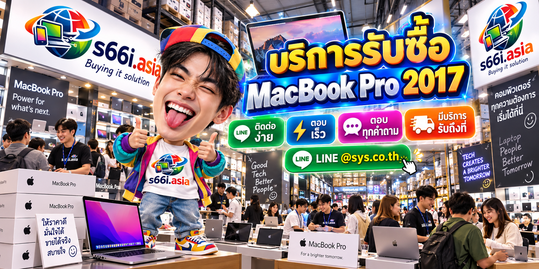 ช่องทาง LINE @sys.co.th สำหรับขาย MacBook Pro 2017 ให้ s66i.asia