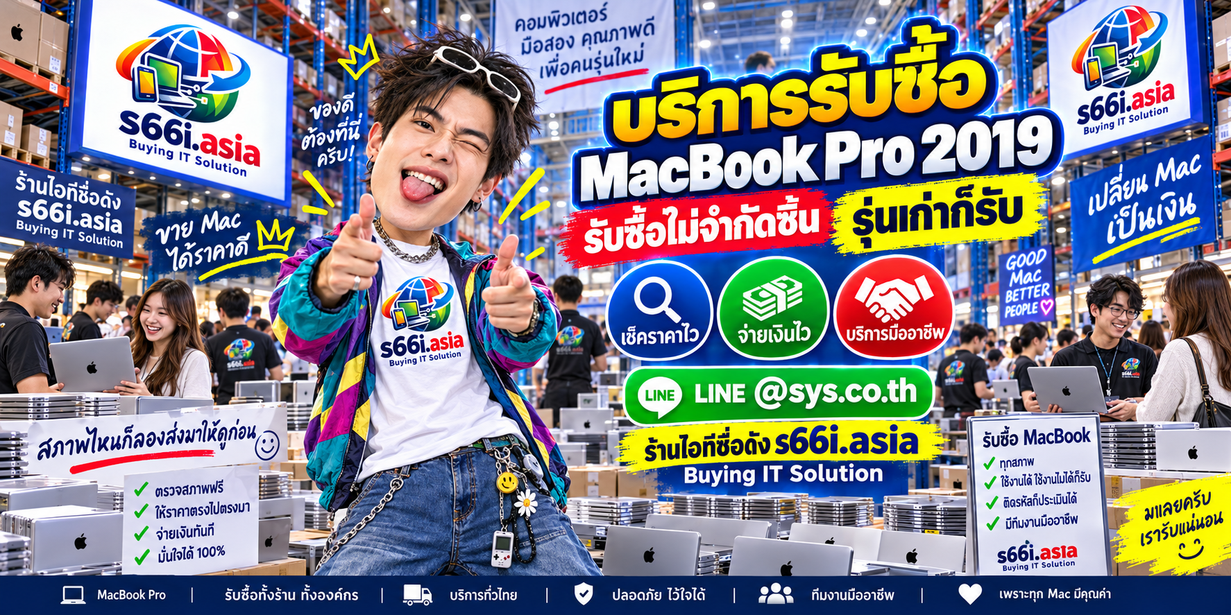 ทีมงาน s66i.asia ประเมินและรับซื้อ MacBook Pro 2019 ในโกดังไอที