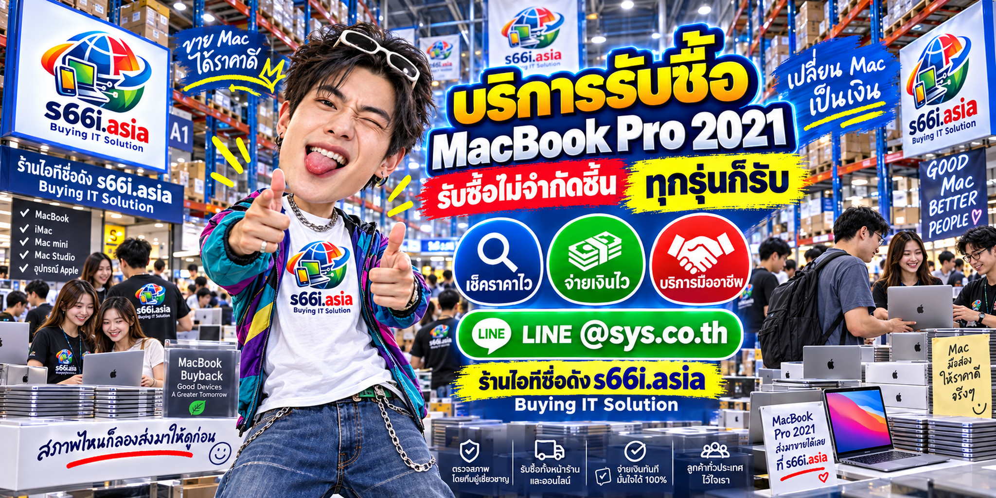 บริการรับซื้อ MacBook Pro 2021 ในโกดังไอที s66i.asia