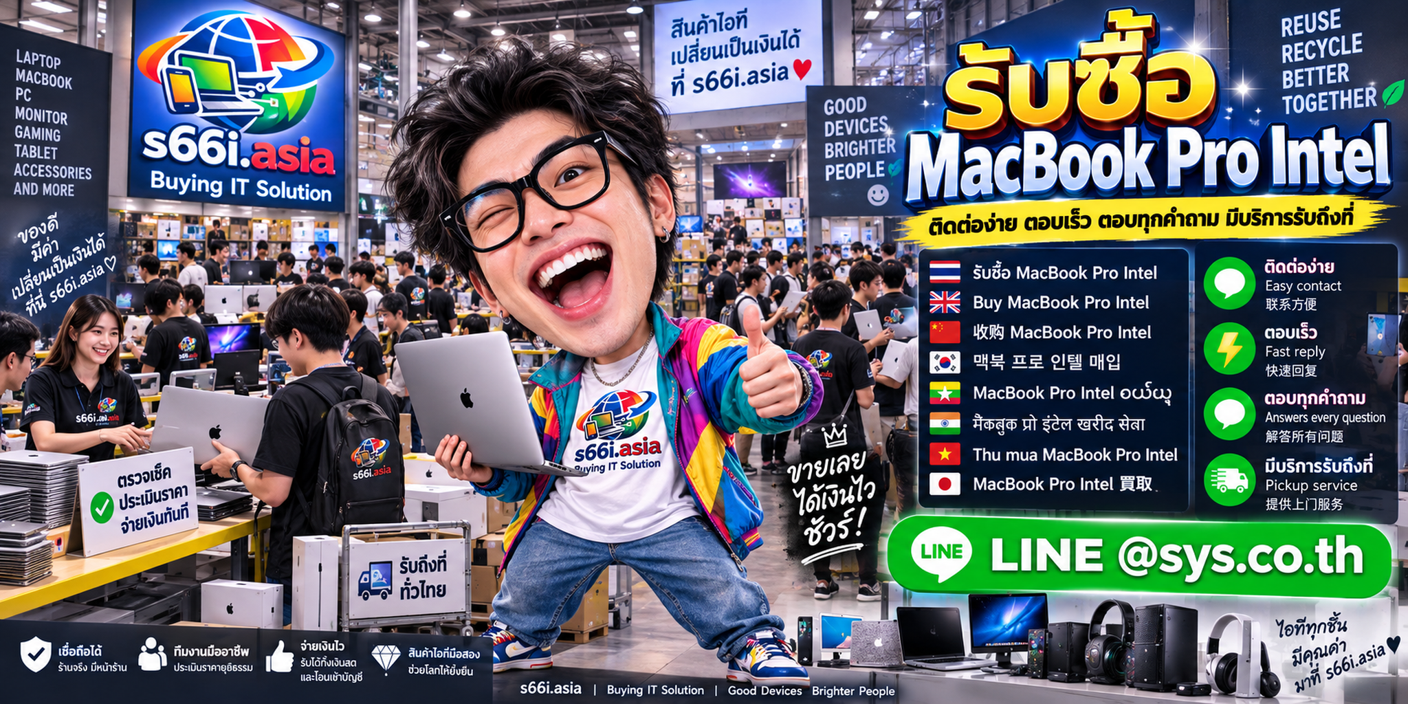 ช่องทาง LINE @sys.co.th สำหรับขาย MacBook Pro Intel ให้ s66i.asia