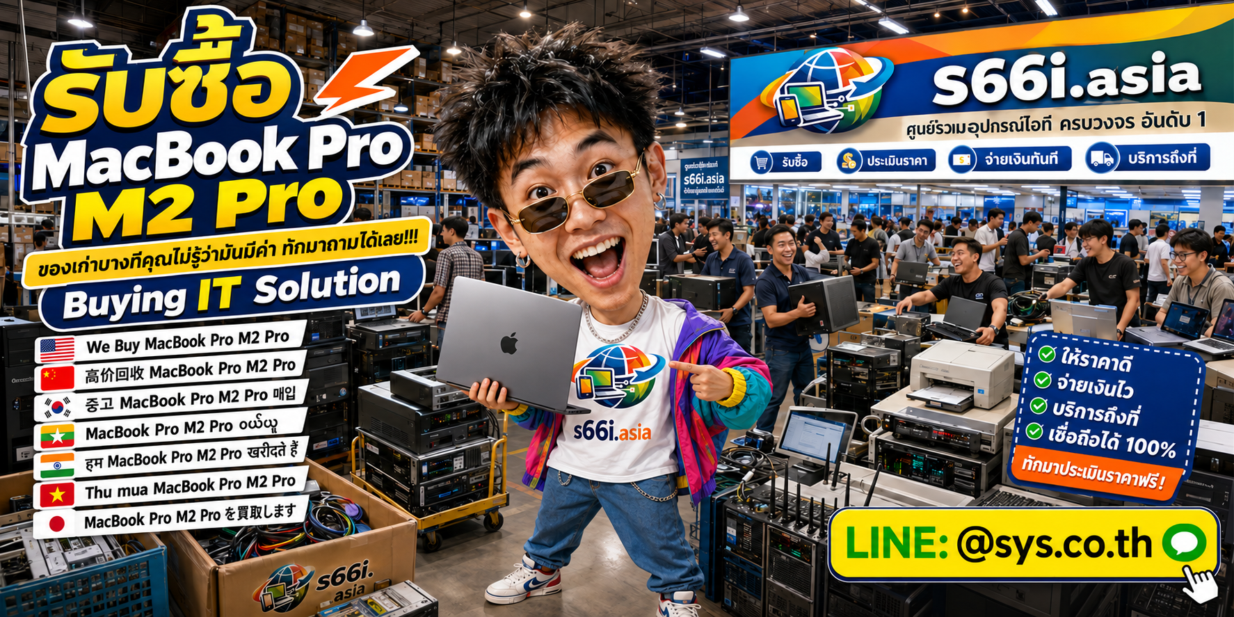 ทีมงาน s66i.asia รับซื้อ MacBook Pro M2 Pro ในโกดังไอที