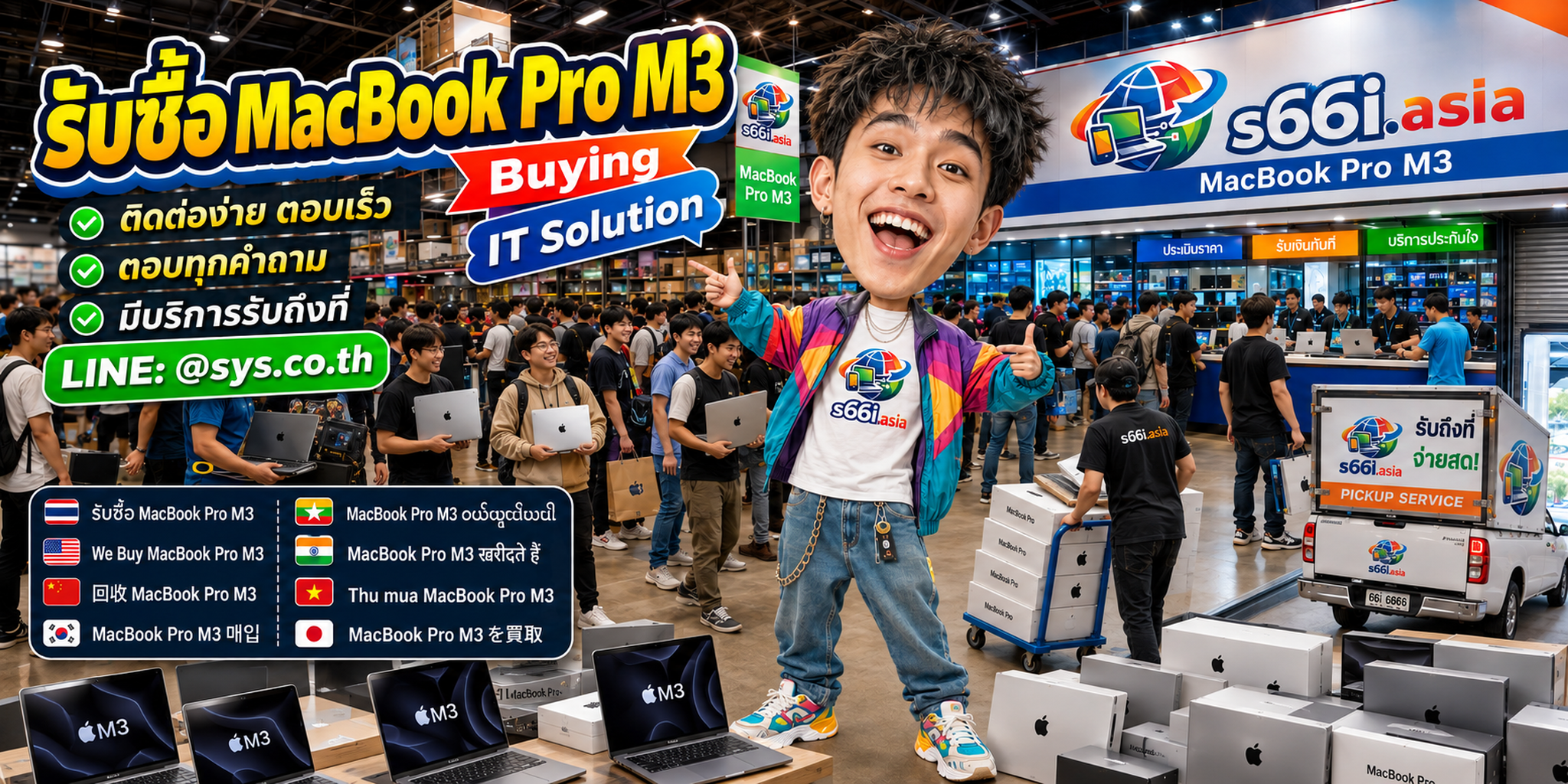 ติดต่อ LINE @sys.co.th สำหรับขาย MacBook Pro M3 ให้ s66i.asia