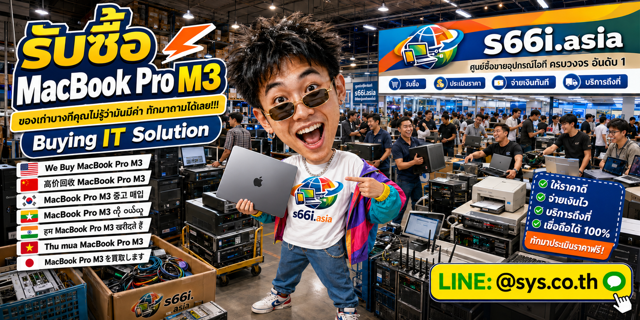 ทีมงาน s66i.asia รับซื้อ MacBook Pro M3 ในโกดังไอที