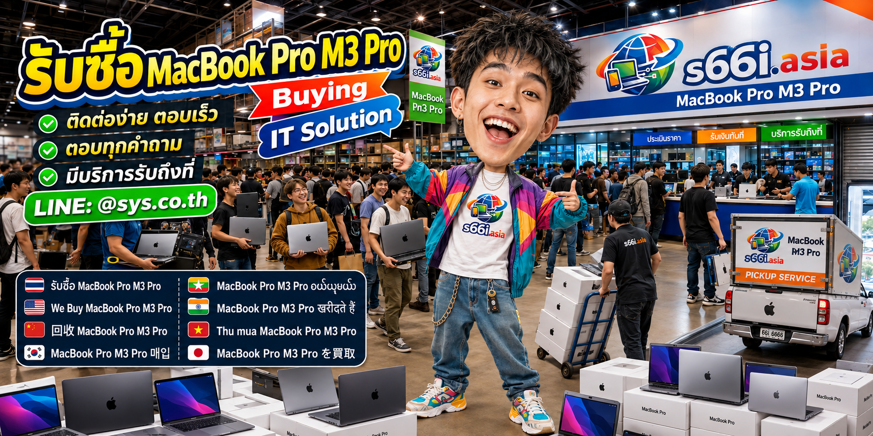ติดต่อ LINE @sys.co.th เพื่อขาย MacBook Pro M3 Pro ให้ s66i.asia