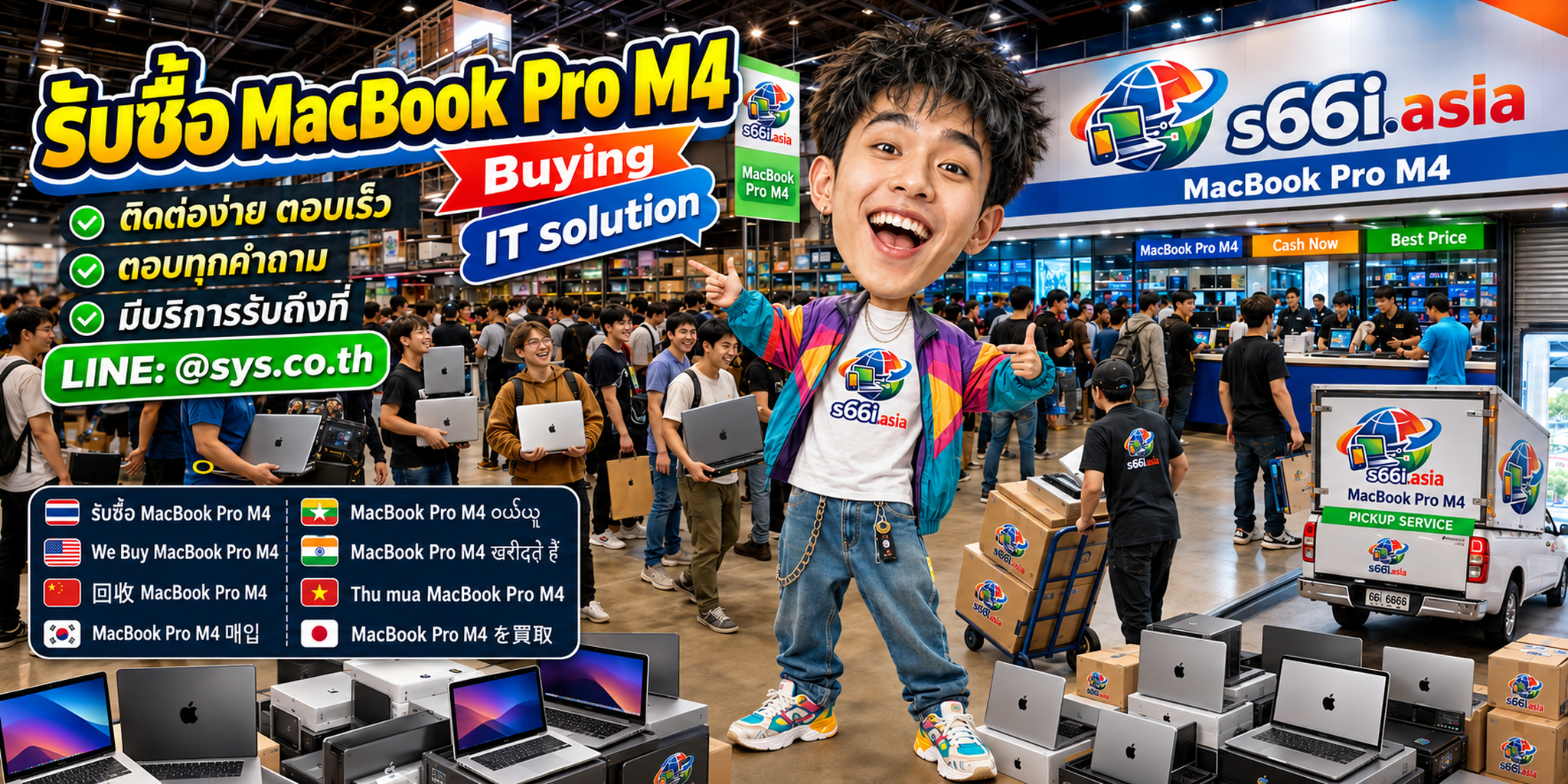 ติดต่อ LINE @sys.co.th เพื่อขาย MacBook Pro M4 กับ s66i.asia