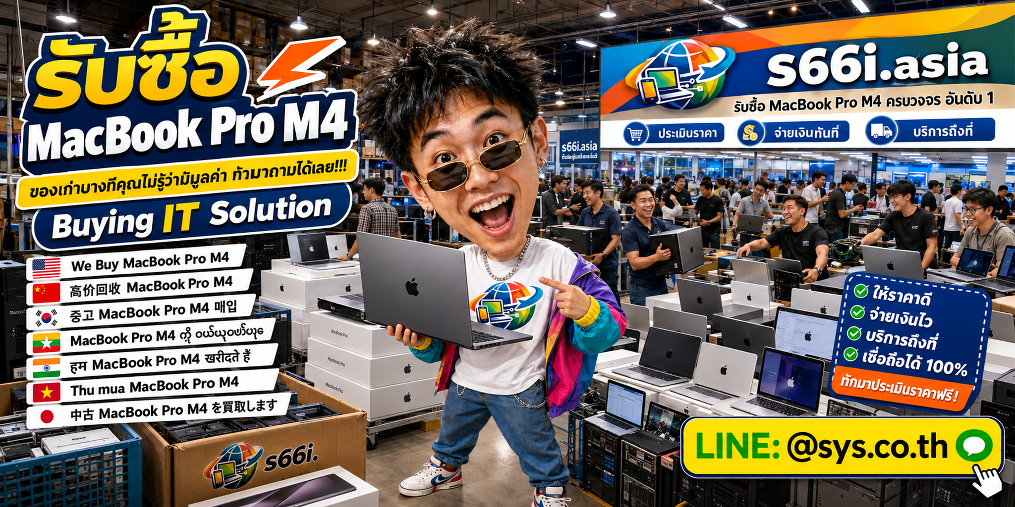 ทีมงาน s66i.asia รับซื้อ MacBook Pro M4 ในโกดังไอที