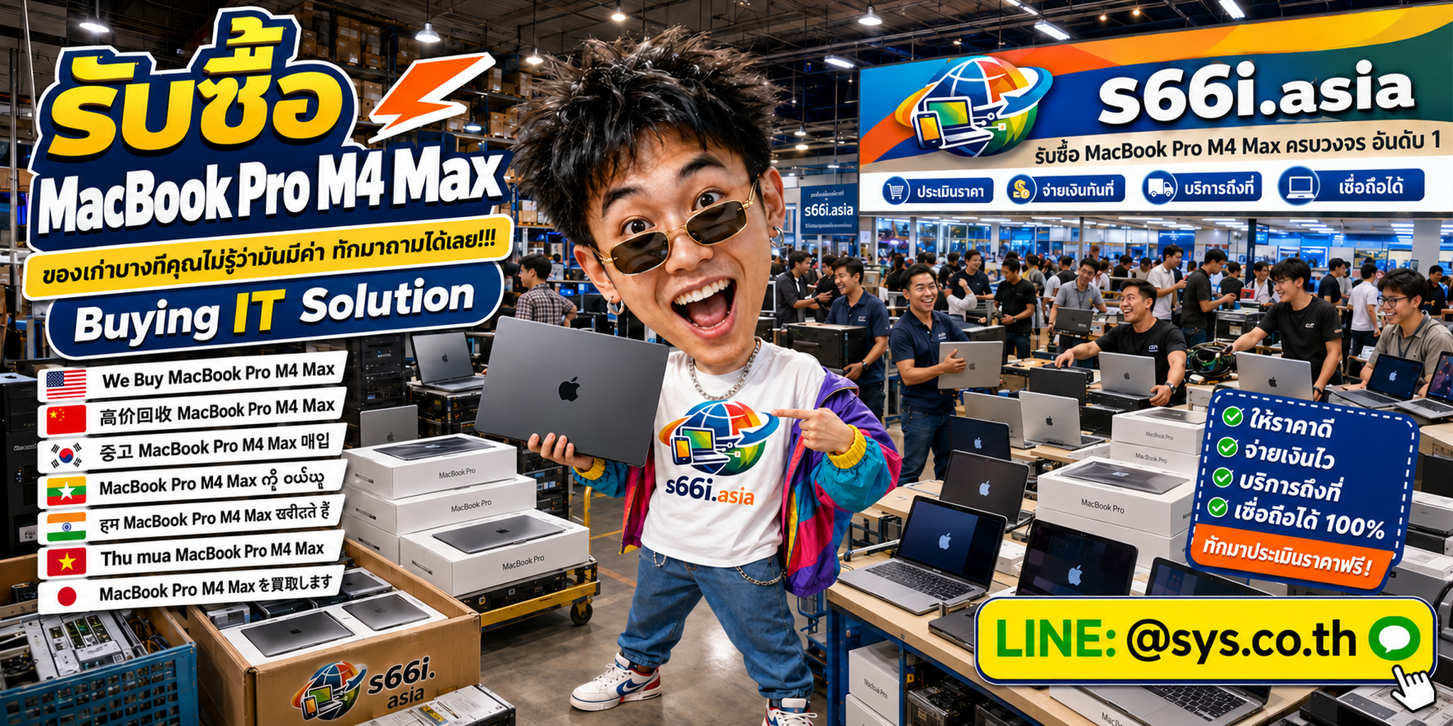 ทีมงาน s66i.asia รับซื้อ MacBook Pro M4 Max ในโกดังไอที