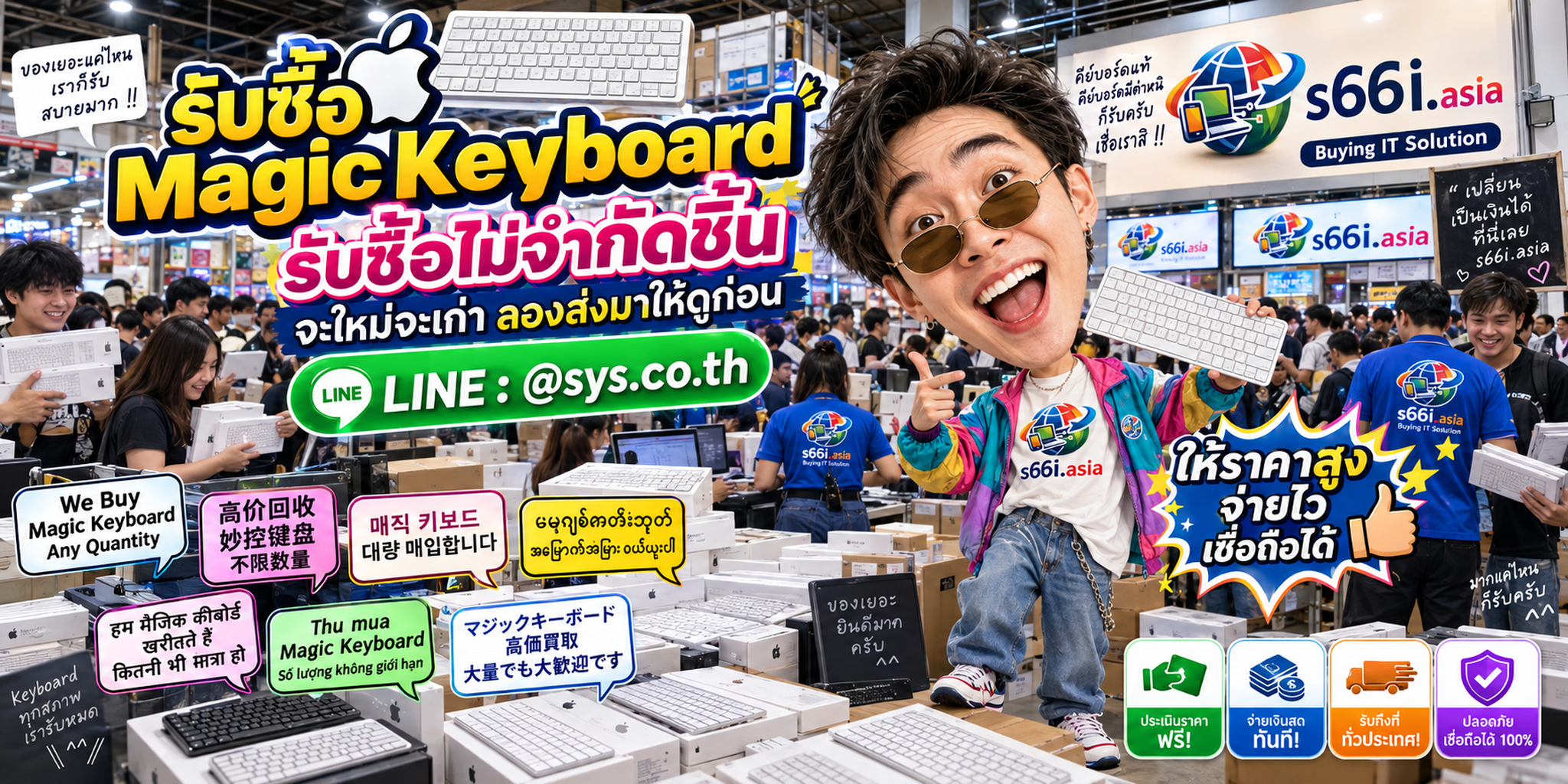 s66i.asia Buying IT Solution รับซื้อ Magic Keyboard ติดต่อ LINE @sys.co.th