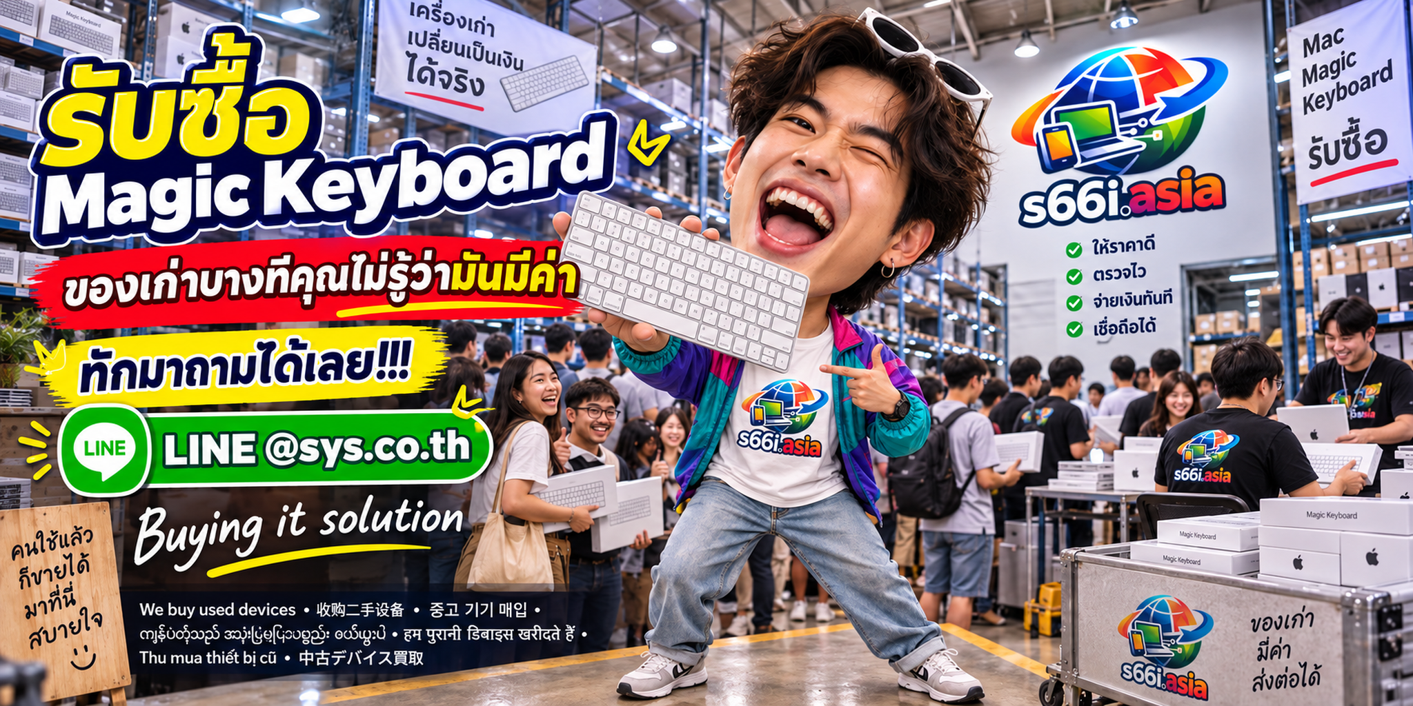 โกดังรับซื้อ Magic Keyboard s66i.asia มีลูกค้านำคีย์บอร์ด Apple มาขายจำนวนมาก