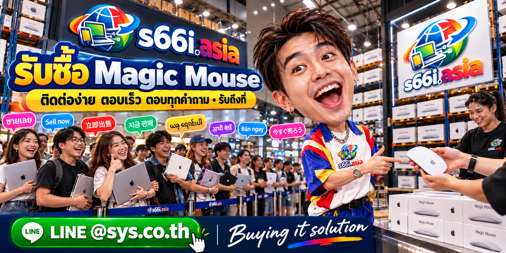 ช่องทาง LINE @sys.co.th สำหรับขาย Magic Mouse ให้ s66i.asia