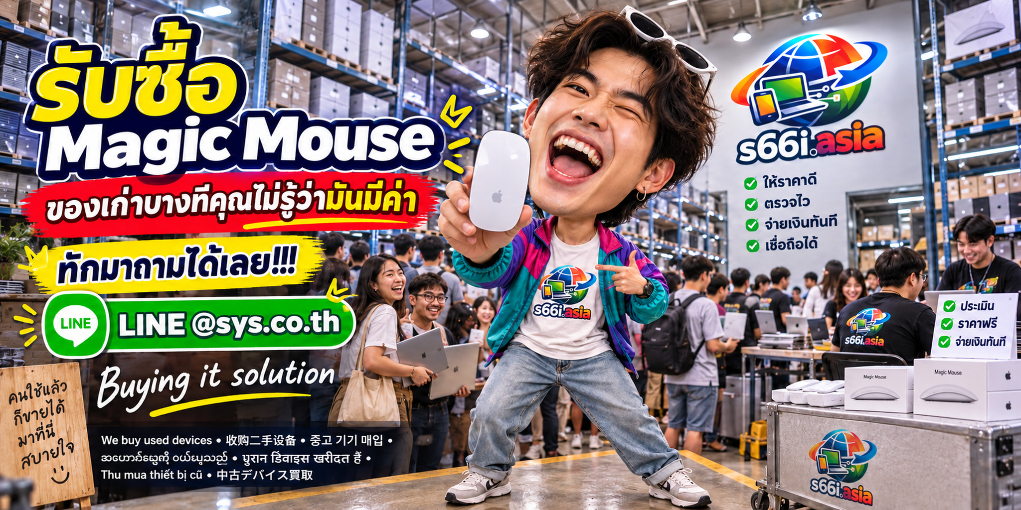 โกดังรับซื้อ Magic Mouse s66i.asia มีลูกค้ามาใช้บริการจำนวนมาก