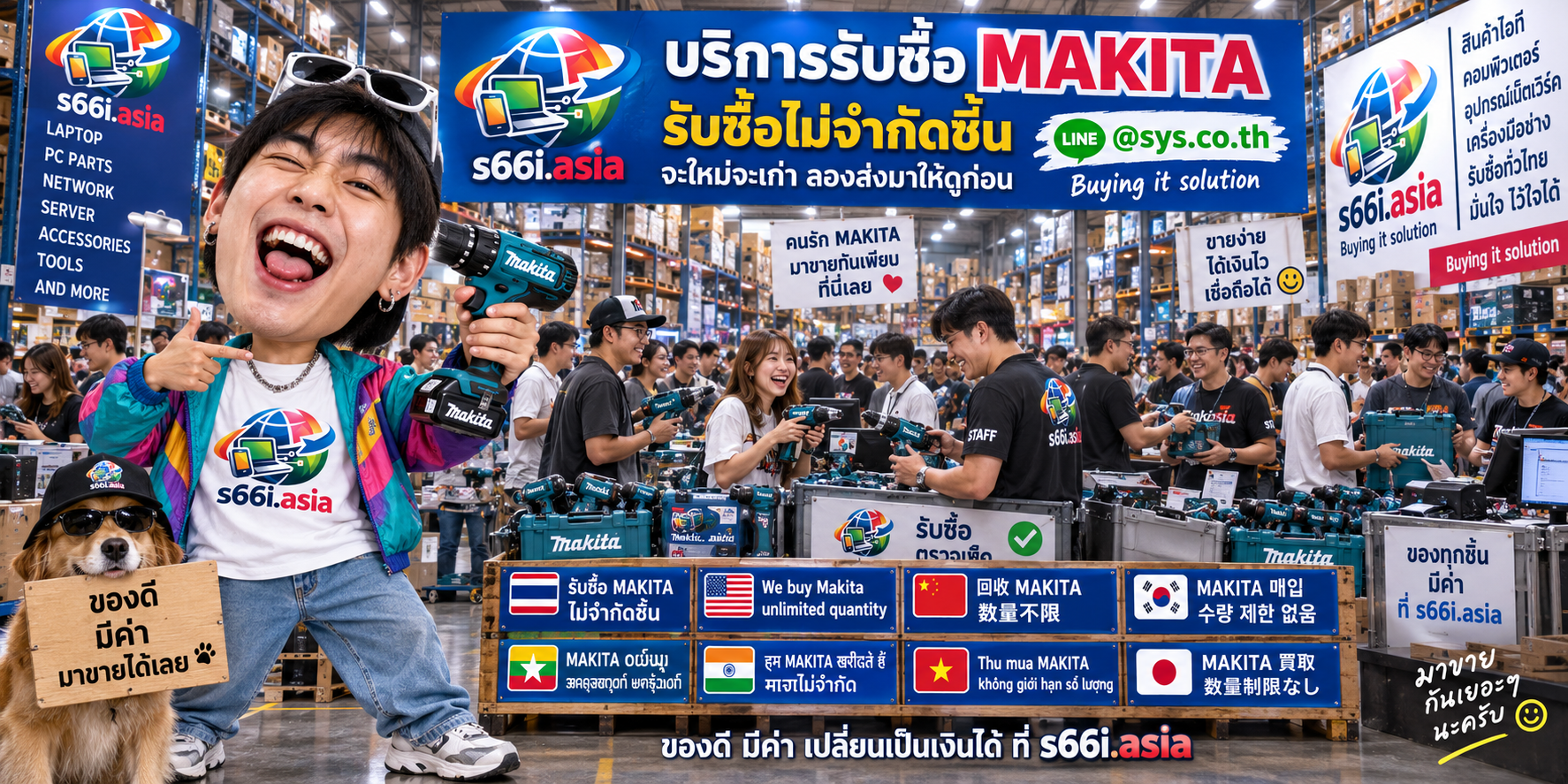 ทีมงาน s66i.asia รับซื้อ Makita ในโกดังเครื่องมือและไอที
