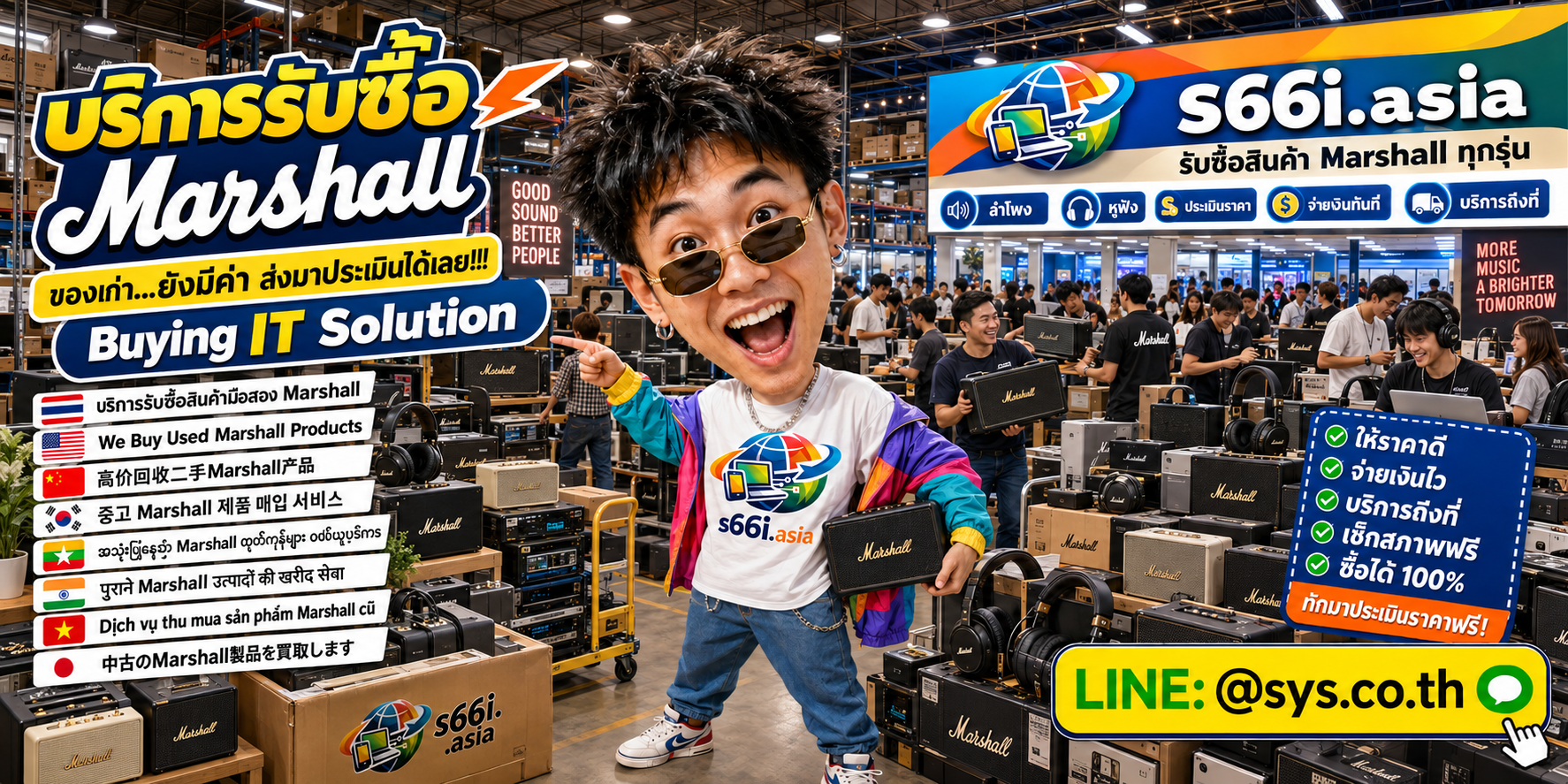 ทีมงาน s66i.asia รับซื้อ Marshall ในโกดังเครื่องเสียงและไอที