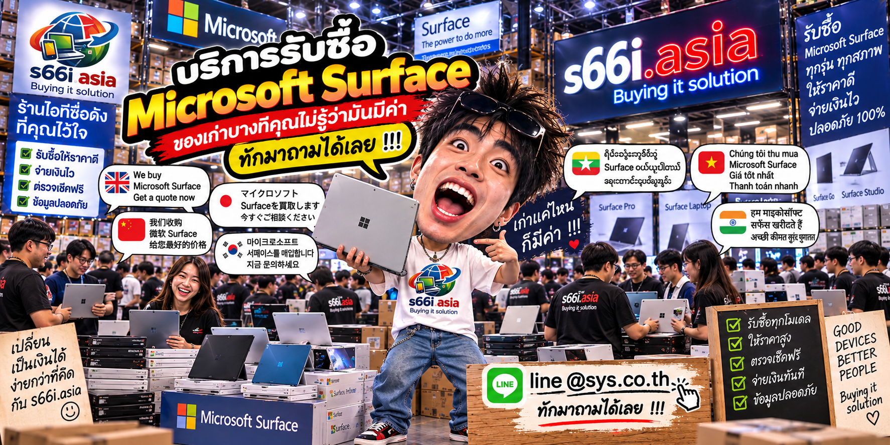 โกดังรับซื้อ Microsoft Surface s66i.asia มีลูกค้านำ Surface มาประเมินและขายจำนวนมาก
