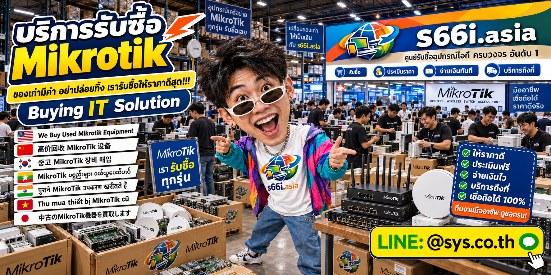ทีมงาน s66i.asia รับซื้อ MikroTik ในโกดังไอที