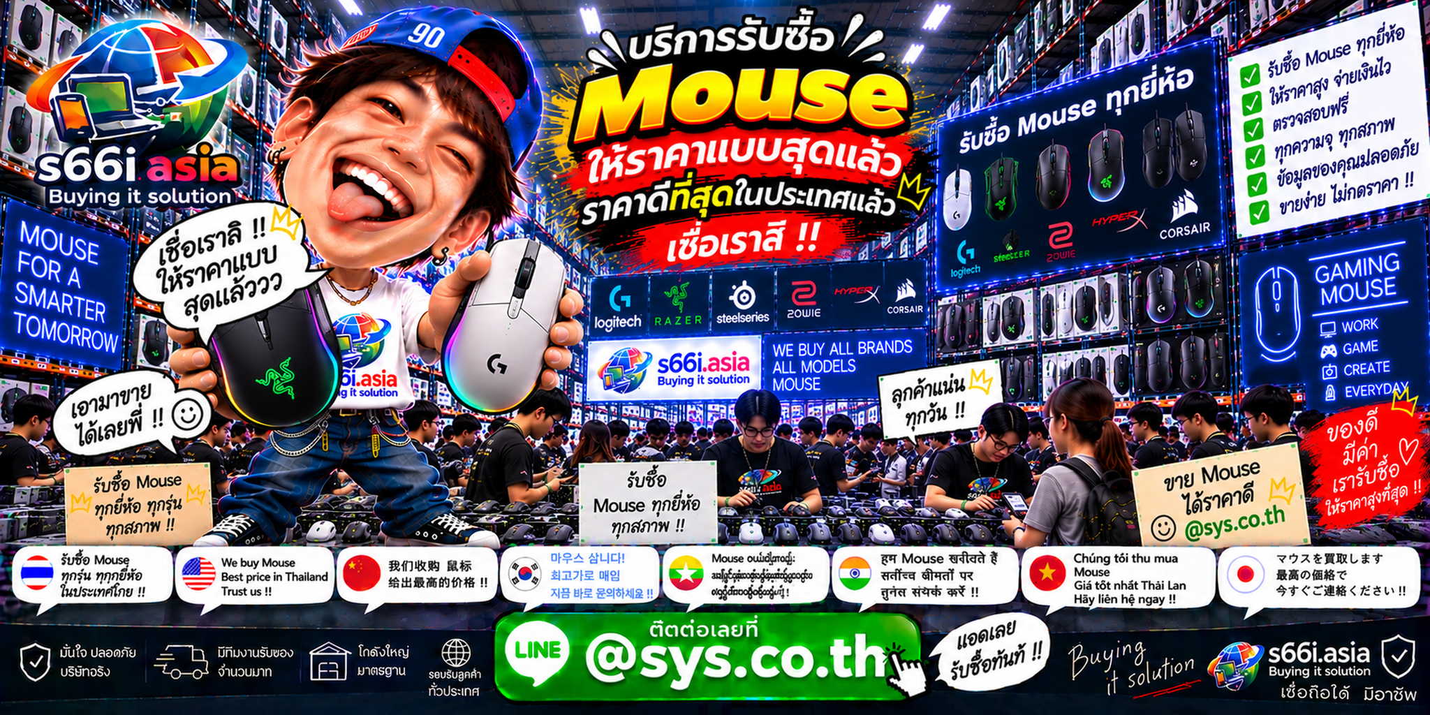 s66i.asia Buying IT Solution รับซื้อ Mouse ติดต่อ LINE @sys.co.th