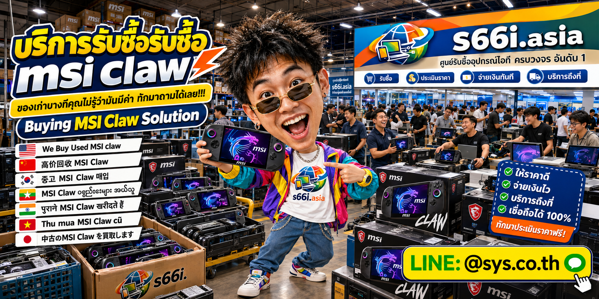 ทีมงาน s66i.asia รับซื้อ MSI Claw ในโกดัง Gaming Handheld และอุปกรณ์ไอที
