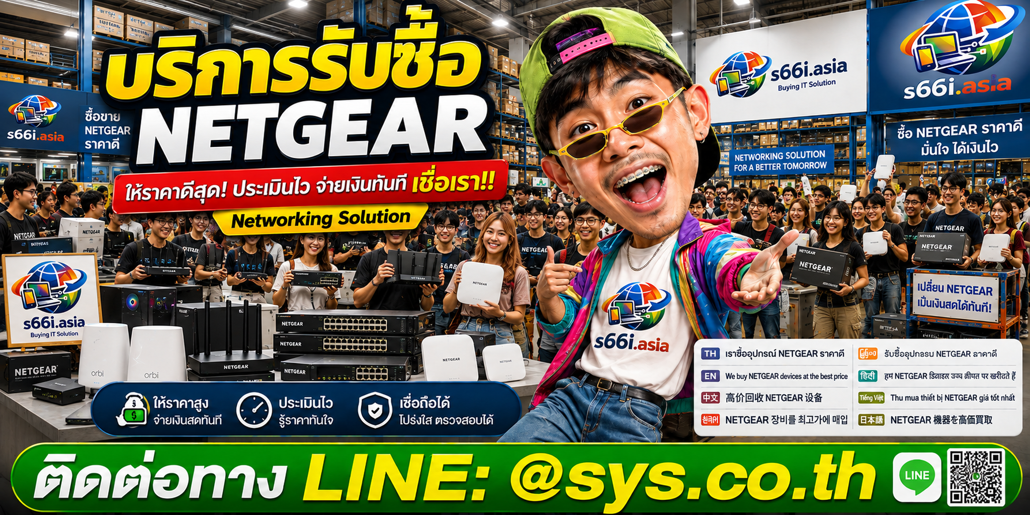โกดังรับซื้อ NETGEAR s66i.asia มี Switch Router ReadyNAS และลูกค้านำอุปกรณ์มาประเมินจำนวนมาก
