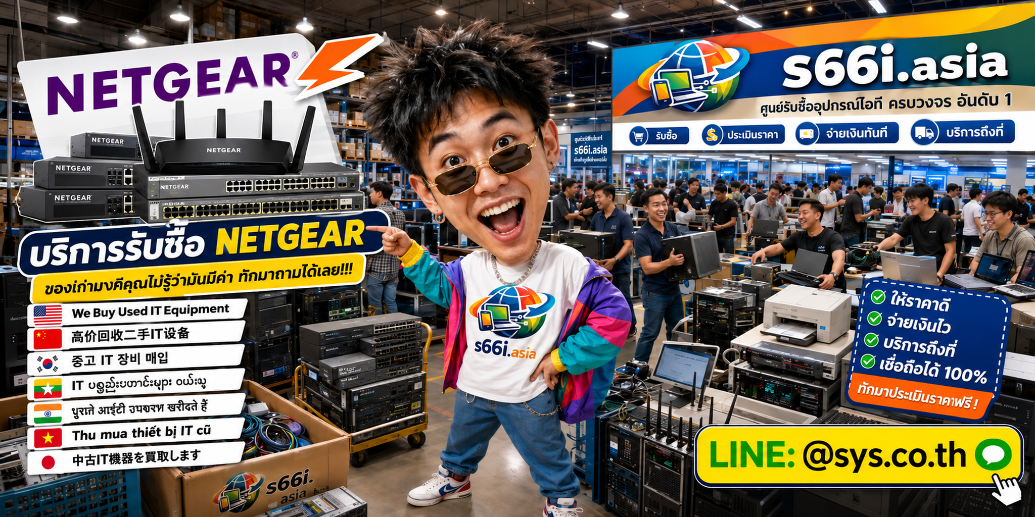 ทีมงาน s66i.asia รับซื้อ NETGEAR ในโกดังไอทีพร้อม Switch Router ReadyNAS และอุปกรณ์ Network