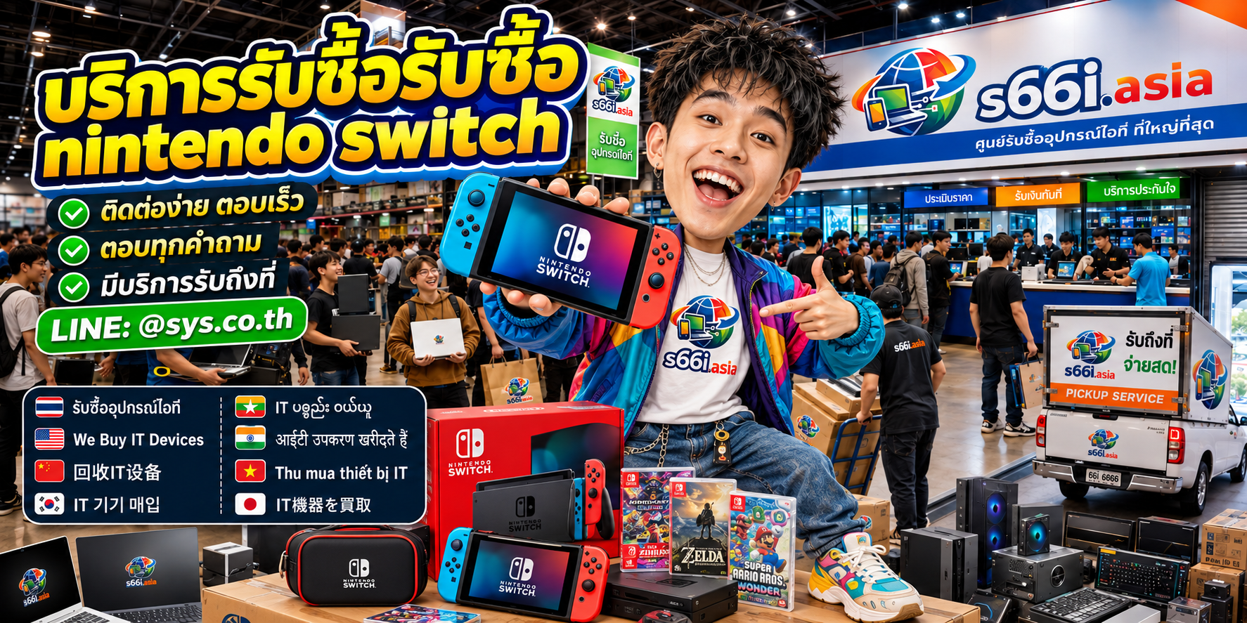 ช่องทาง LINE @sys.co.th สำหรับขาย Nintendo Switch ให้ s66i.asia