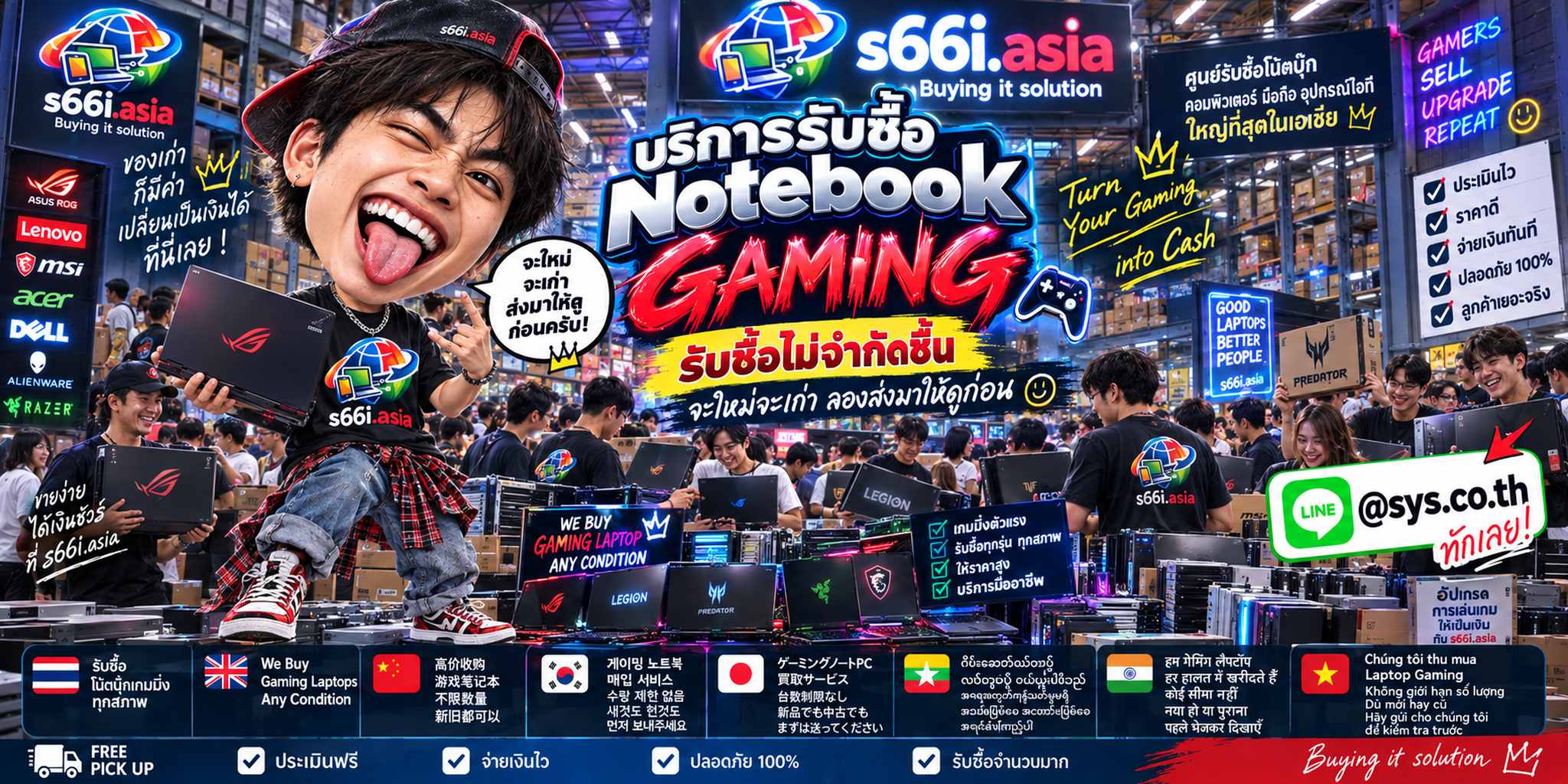 บริการรับซื้อ Notebook Gaming ของ s66i.asia ในโกดังไอที