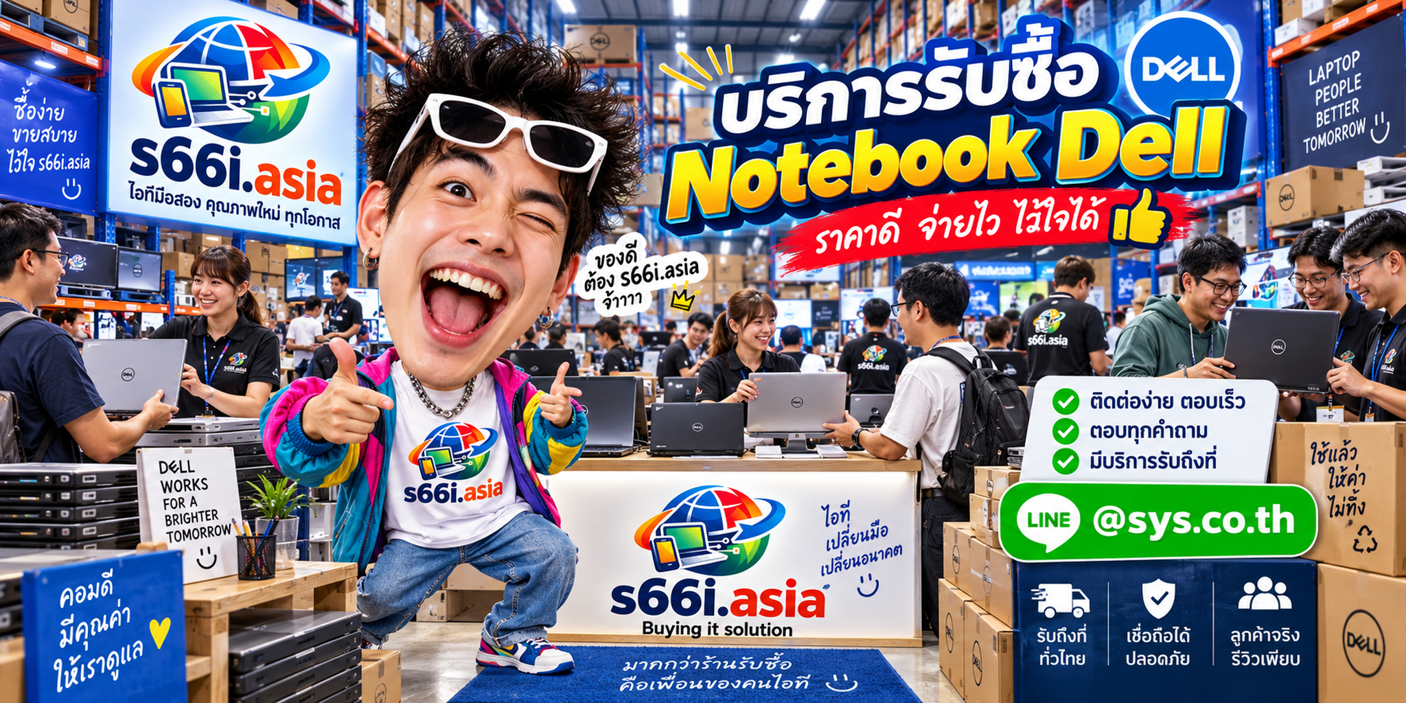 ติดต่อ LINE @sys.co.th เพื่อขาย Notebook Dell ให้ s66i.asia