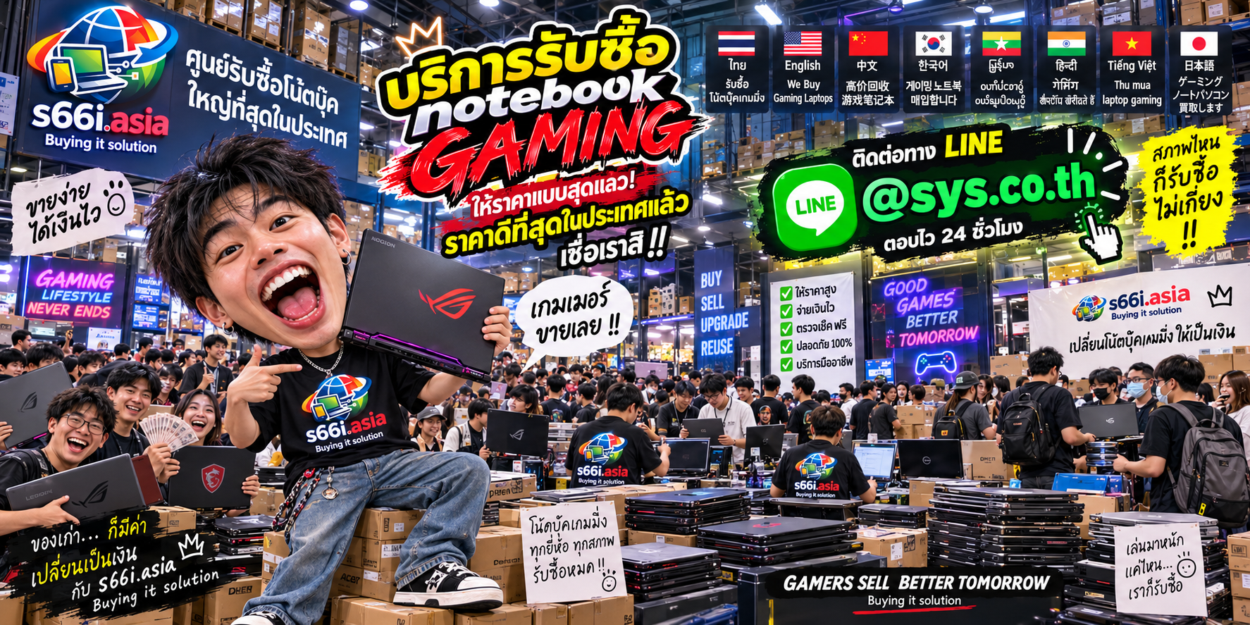 บริการรับซื้อ Notebook Gaming ของ s66i.asia สำหรับเครื่องมือสองและเครื่องเก่า