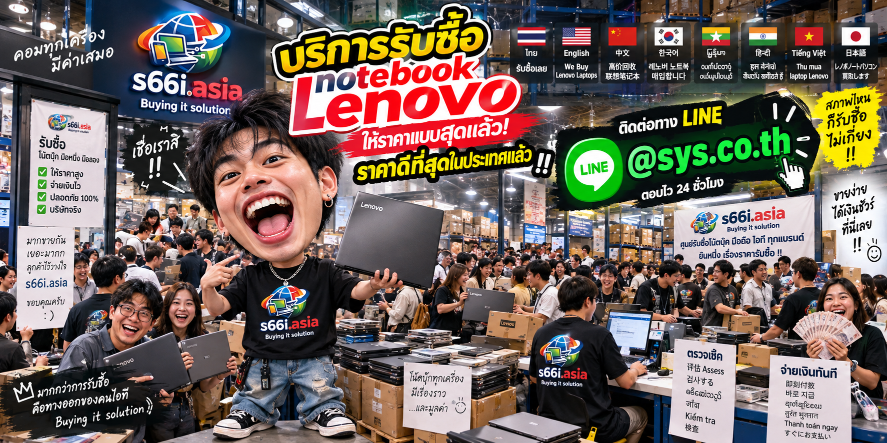 s66i.asia รับซื้อ Notebook Lenovo ติดต่อ LINE @sys.co.th