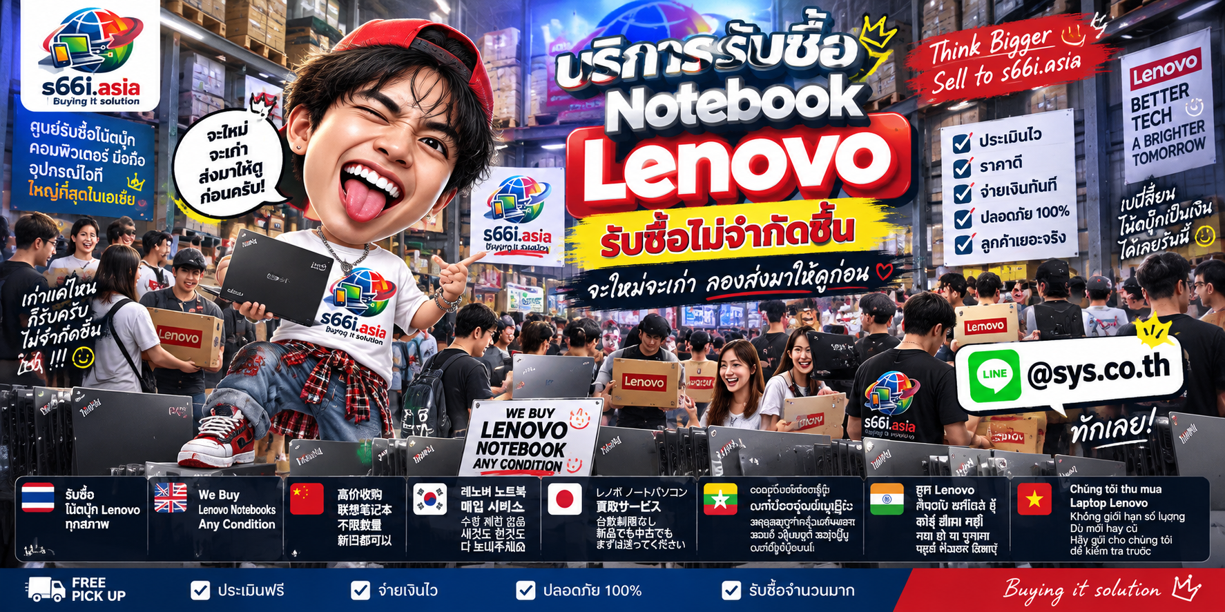 ทีมงาน s66i.asia รับซื้อ notebook Lenovo ในโกดังไอที