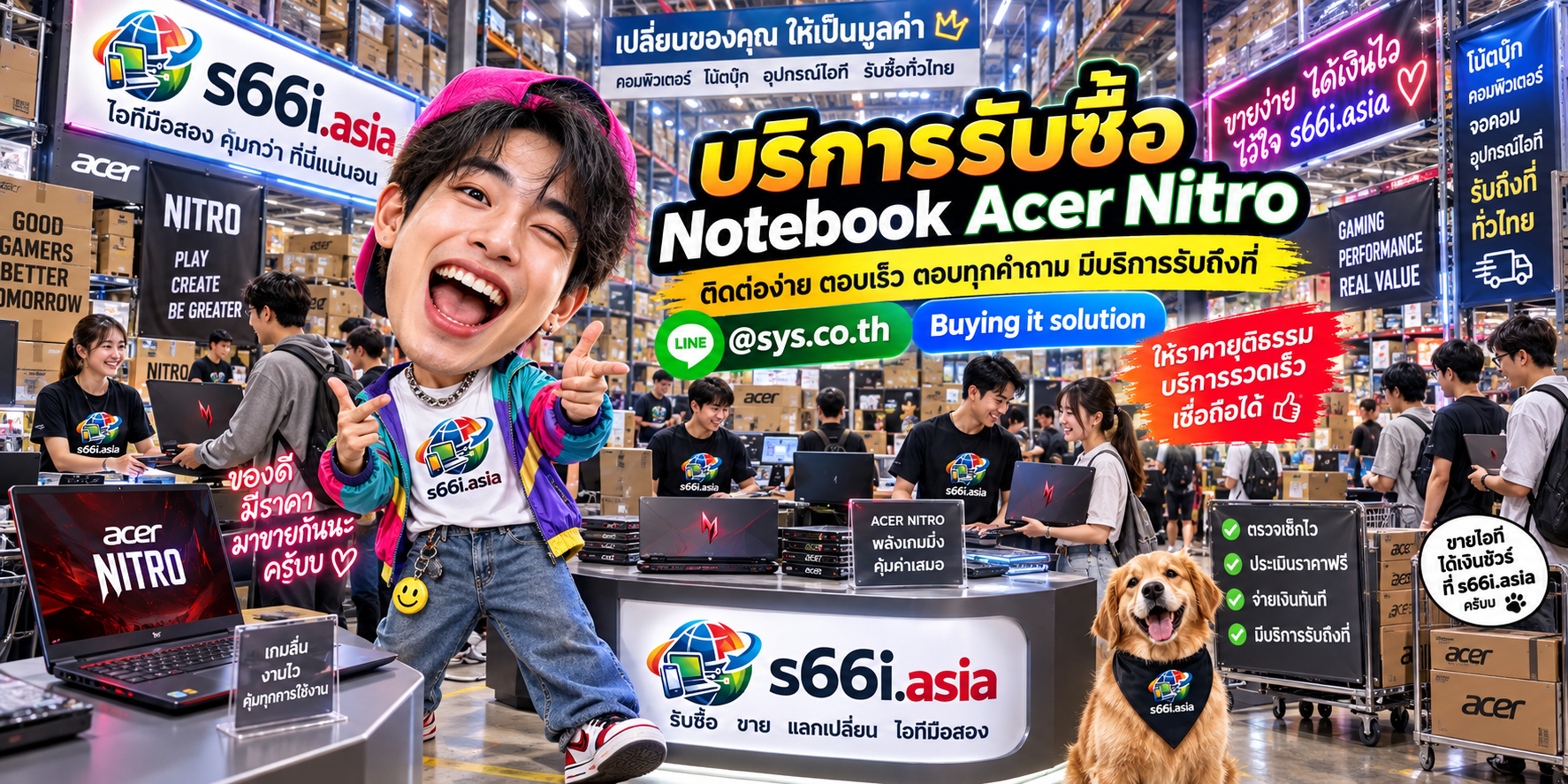 ติดต่อ LINE @sys.co.th เพื่อขาย Notebook Acer Nitro ให้ s66i.asia