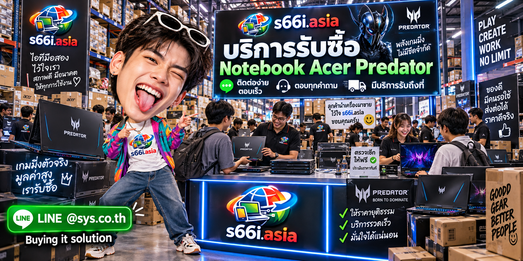 ติดต่อ LINE @sys.co.th เพื่อขาย Notebook Acer Predator ให้ s66i.asia