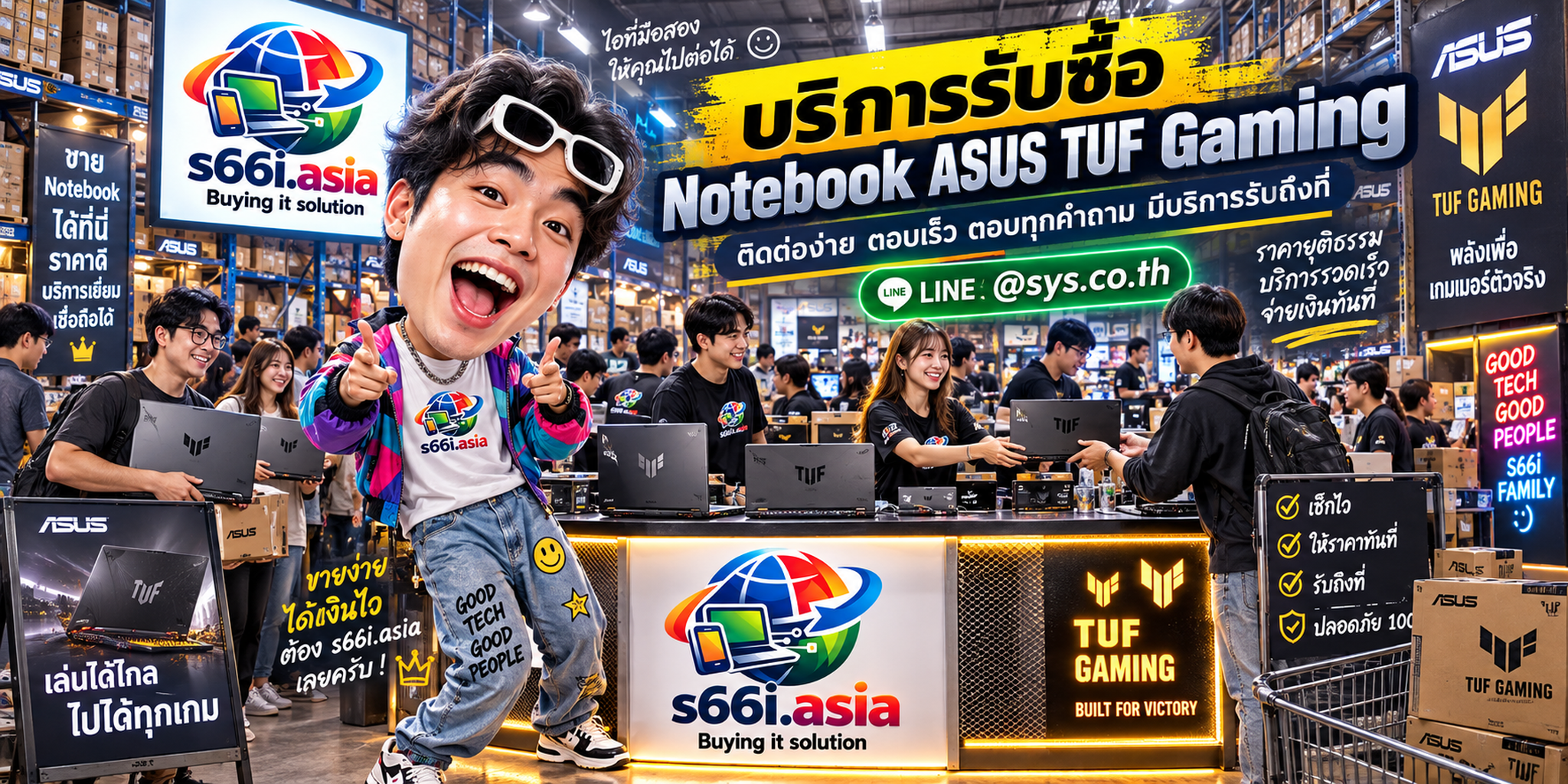 ช่องทาง LINE @sys.co.th สำหรับขาย ASUS TUF Gaming ให้ s66i.asia