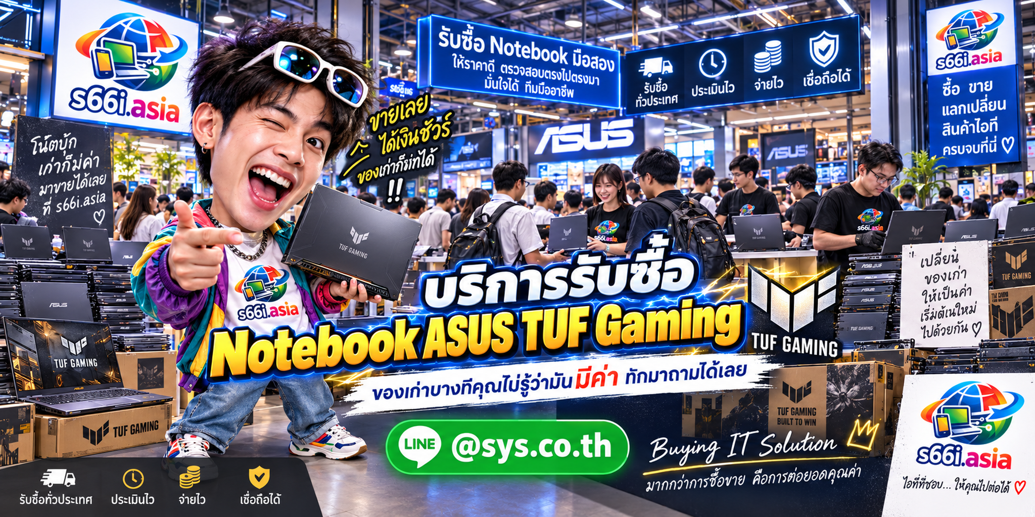 โกดัง s66i.asia รับซื้อ notebooke ASUS TUF Gaming มีลูกค้านำเครื่องมาประเมินจำนวนมาก