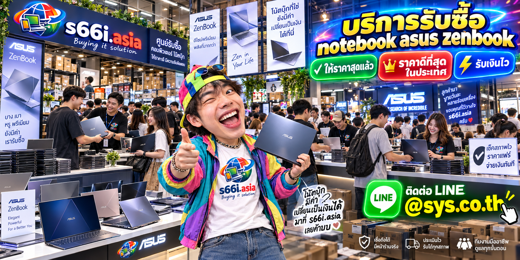 s66i.asia Buying IT Solution รับซื้อ ASUS Zenbook ติดต่อ LINE @sys.co.th