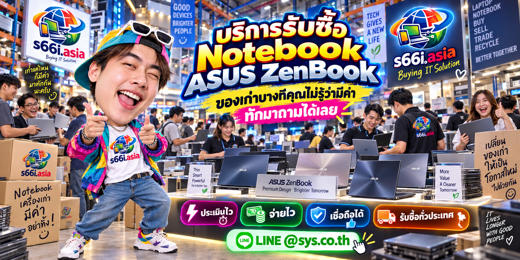 โกดัง s66i.asia รับซื้อ ASUS Zenbook มีลูกค้านำโน้ตบุ๊กมาประเมิน