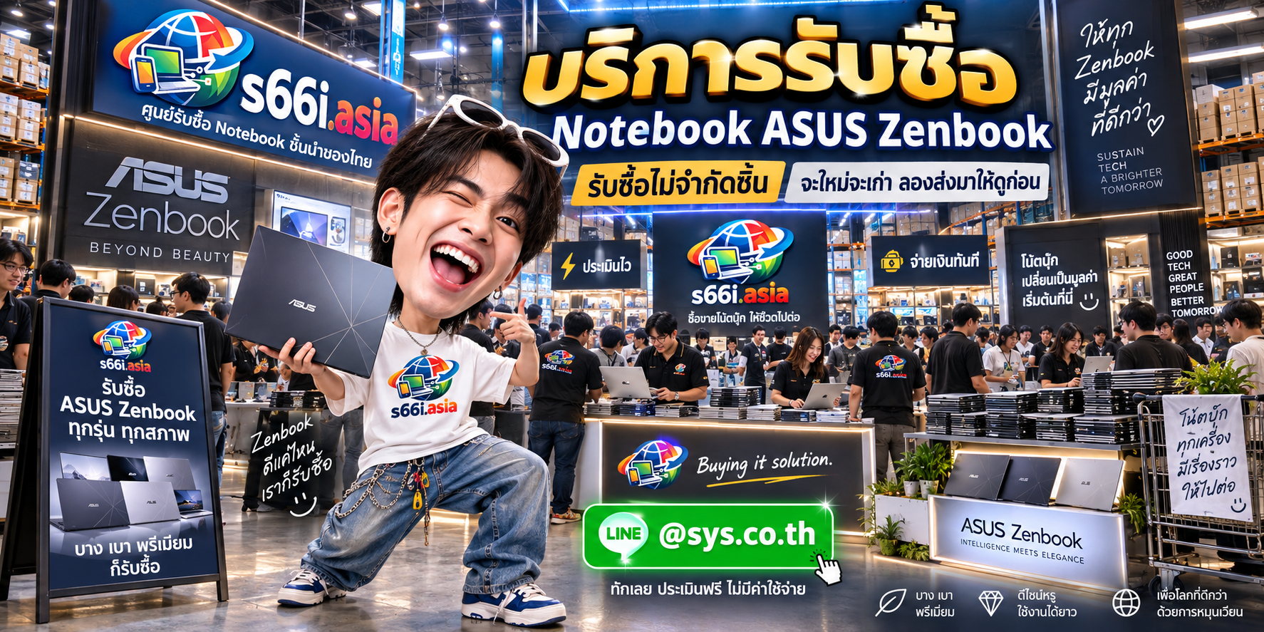 ทีมงาน s66i.asia รับซื้อ ASUS Zenbook ในโกดังไอที