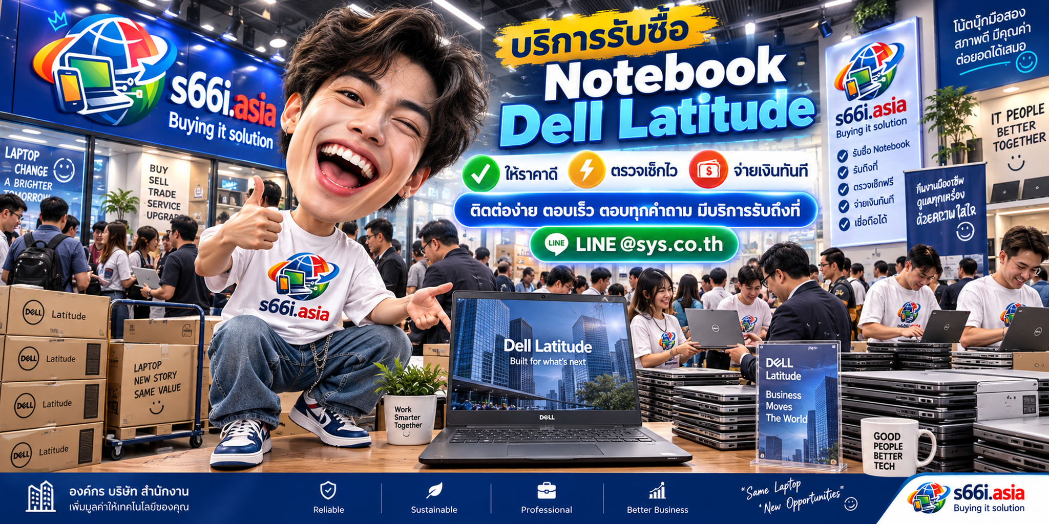 ติดต่อ LINE @sys.co.th เพื่อขาย Dell Latitude ให้ s66i.asia