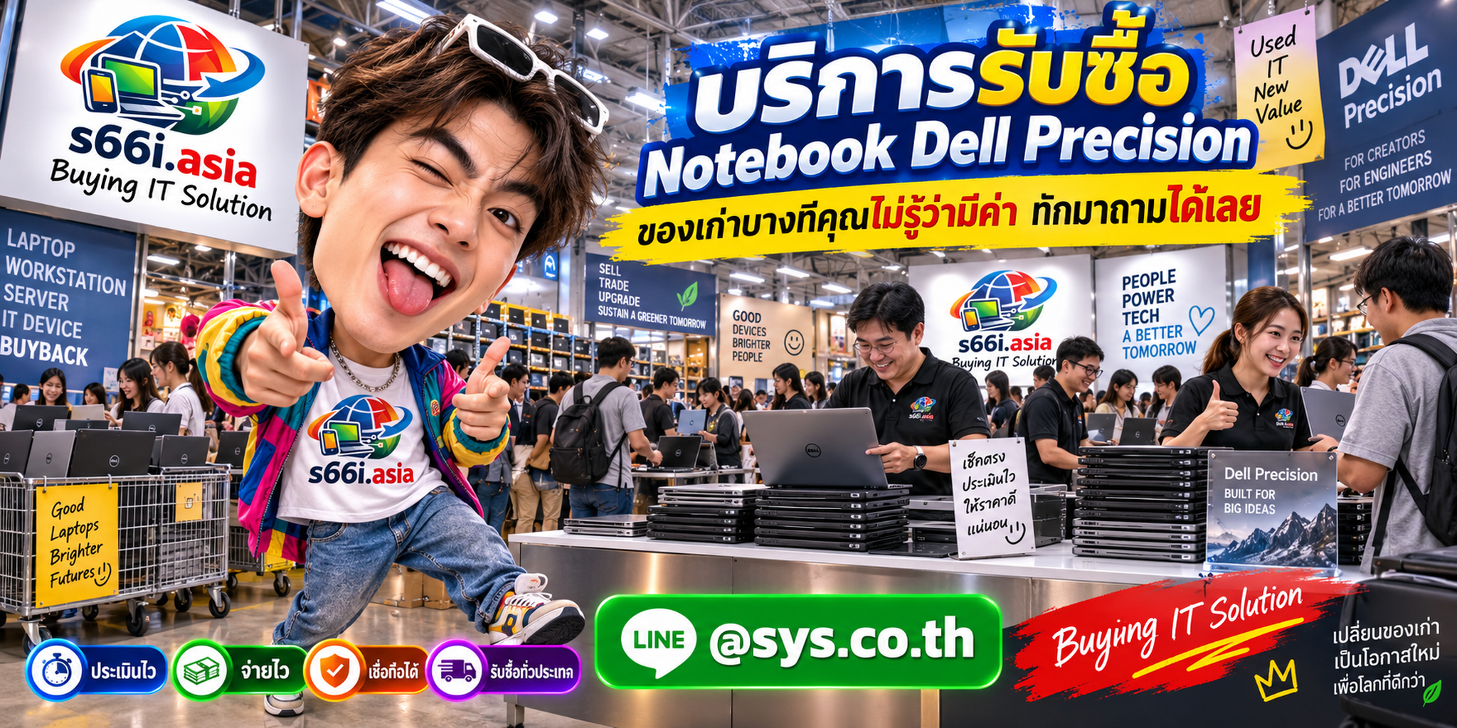 โกดังไอที s66i.asia บริการรับซื้อ Notebook Dell Precision มีทีมงานและลูกค้าเข้ารับบริการ