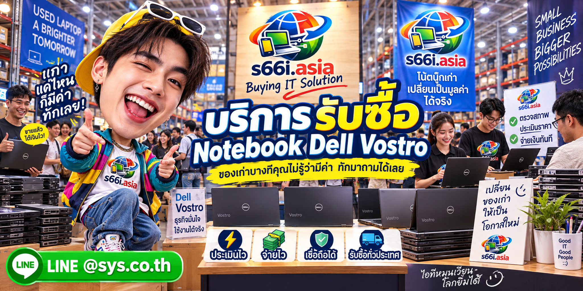 s66i.asia รับซื้อ Notebook Dell Vostro ในโกดังไอทีที่มีผู้มาใช้บริการจำนวนมาก