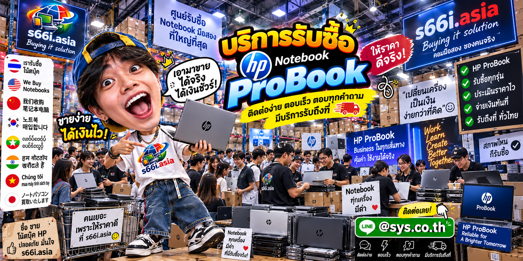 ช่องทาง LINE @sys.co.th สำหรับขาย HP ProBook ให้ s66i.asia