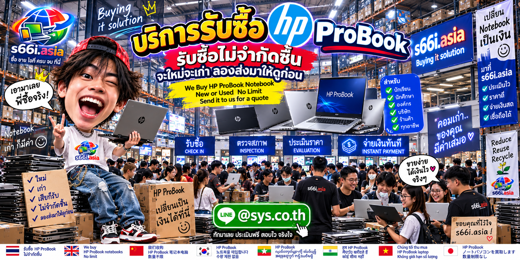 ทีมงาน s66i.asia รับซื้อ HP ProBook มือสองในโกดังไอที