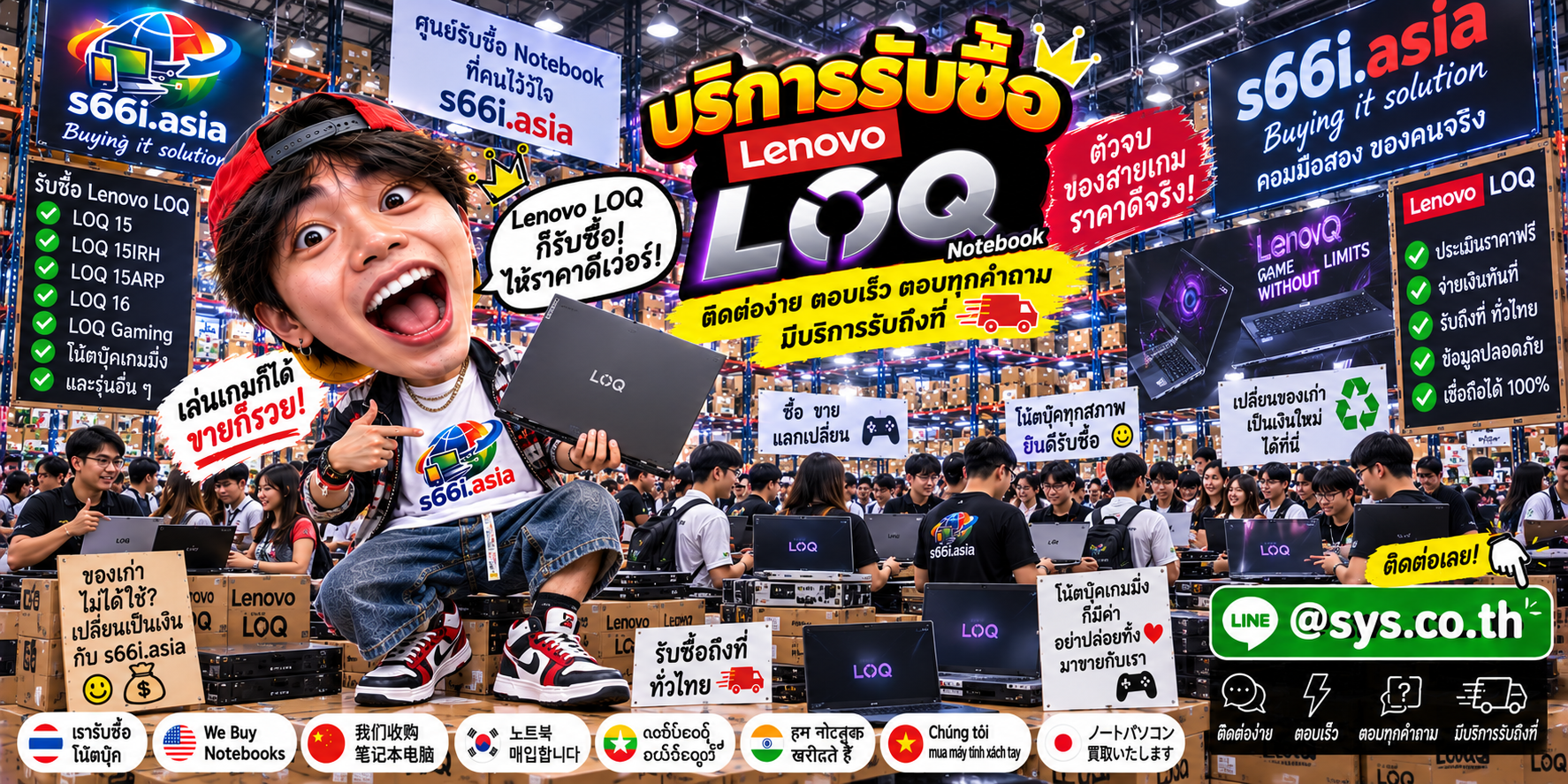 ติดต่อ LINE @sys.co.th เพื่อขาย Lenovo LOQ ให้ s66i.asia