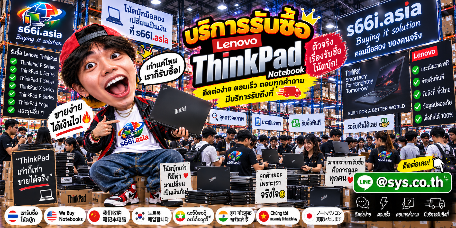 ช่องทาง LINE @sys.co.th สำหรับขาย Lenovo ThinkPad ให้ s66i.asia