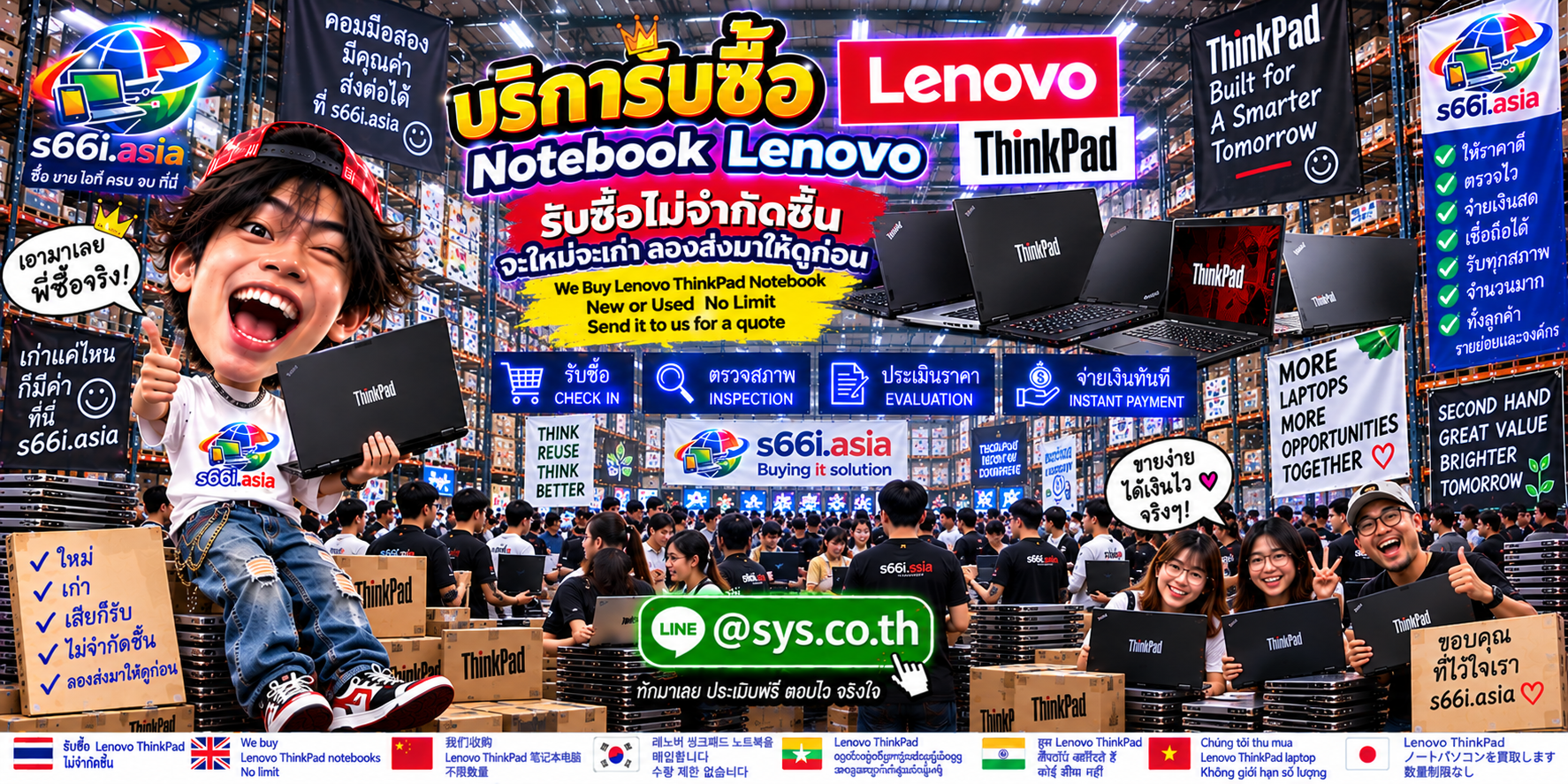 ทีมงาน s66i.asia รับซื้อ Lenovo ThinkPad มือสองและงานยกล็อต