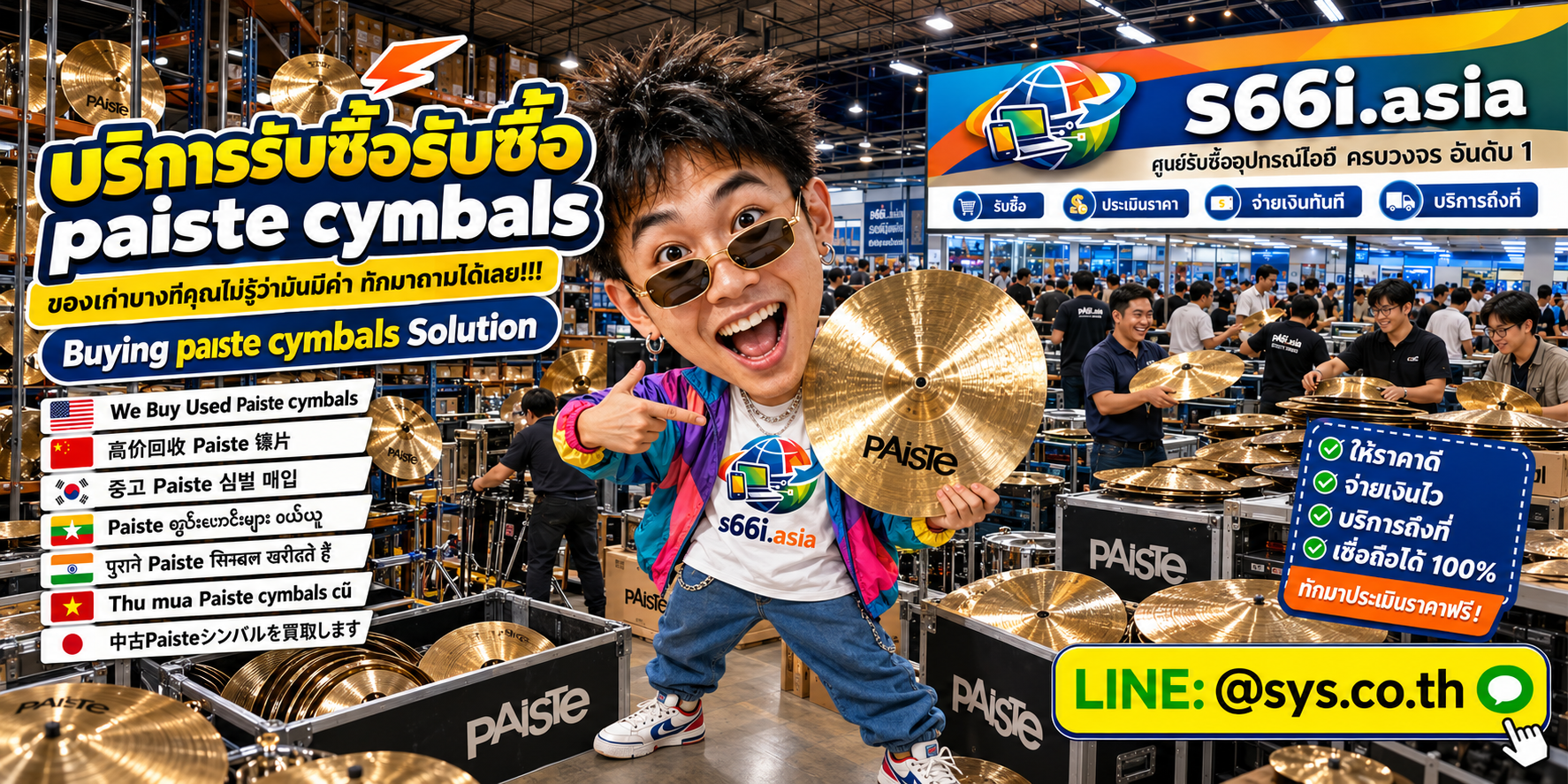 ทีมงาน s66i.asia รับซื้อ Paiste Cymbals ในโกดัง Buying IT Solution