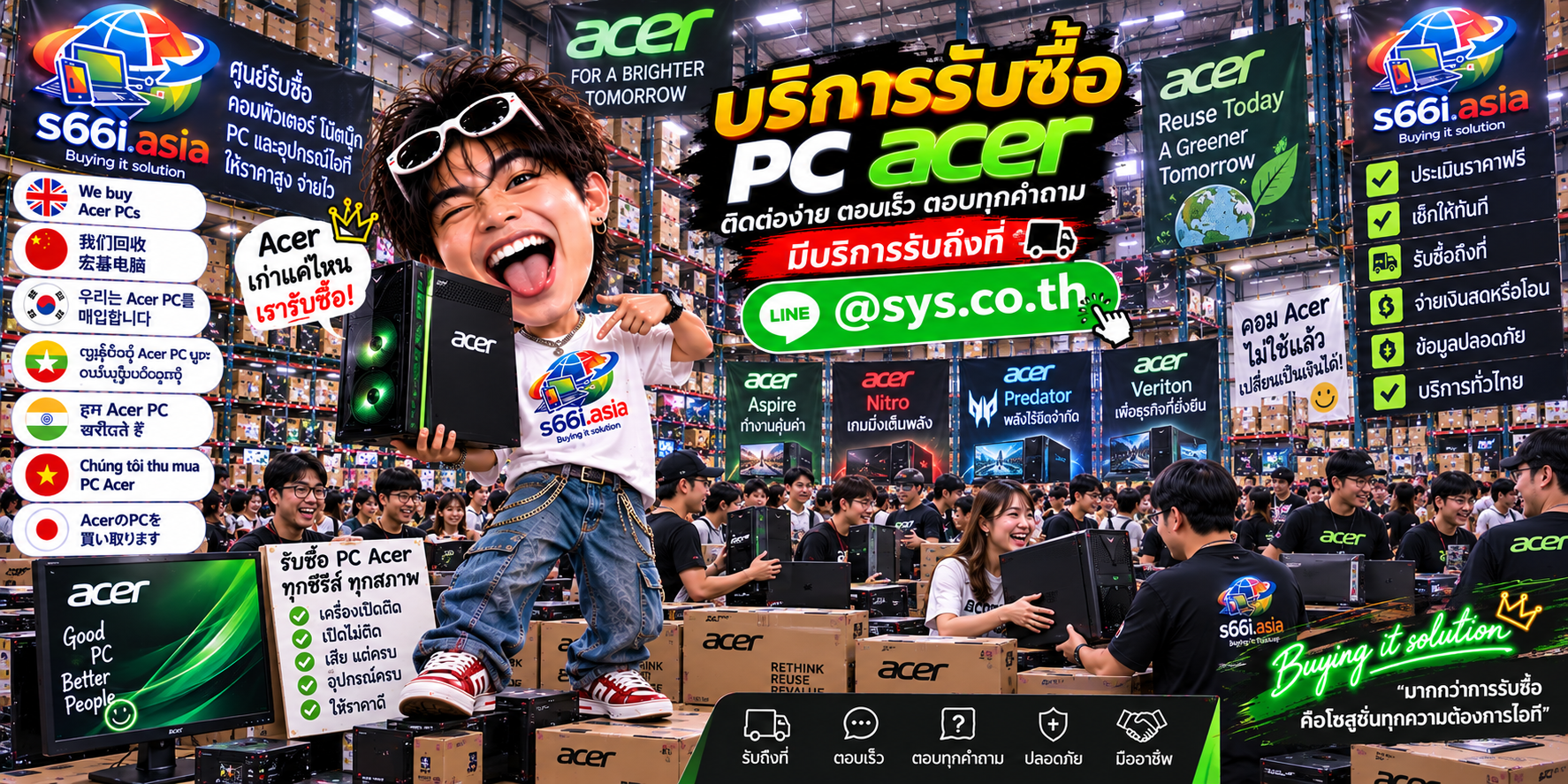 ช่องทาง LINE @sys.co.th สำหรับขาย PC Acer ให้ s66i.asia